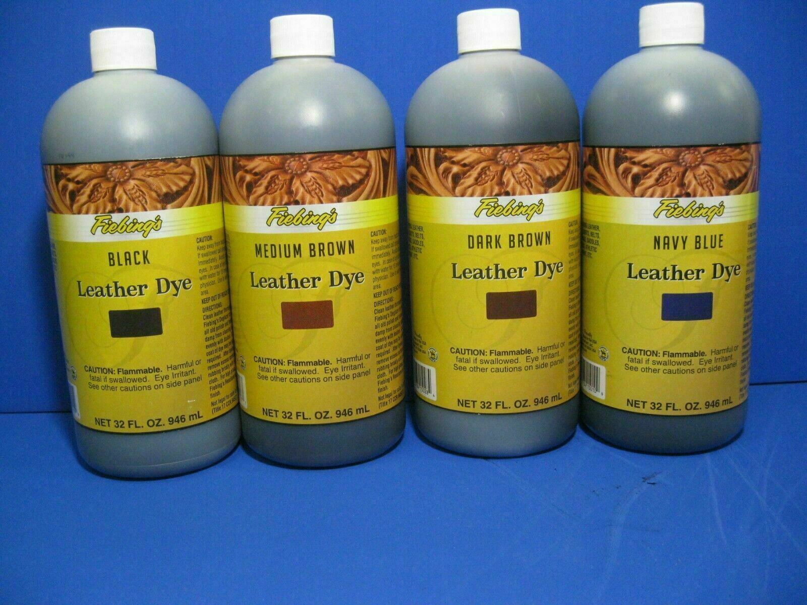 Fiebing’s Quart Bottle Leather Dye – Shoes-Boots-Belts-Crafts-Coats- pic a color
