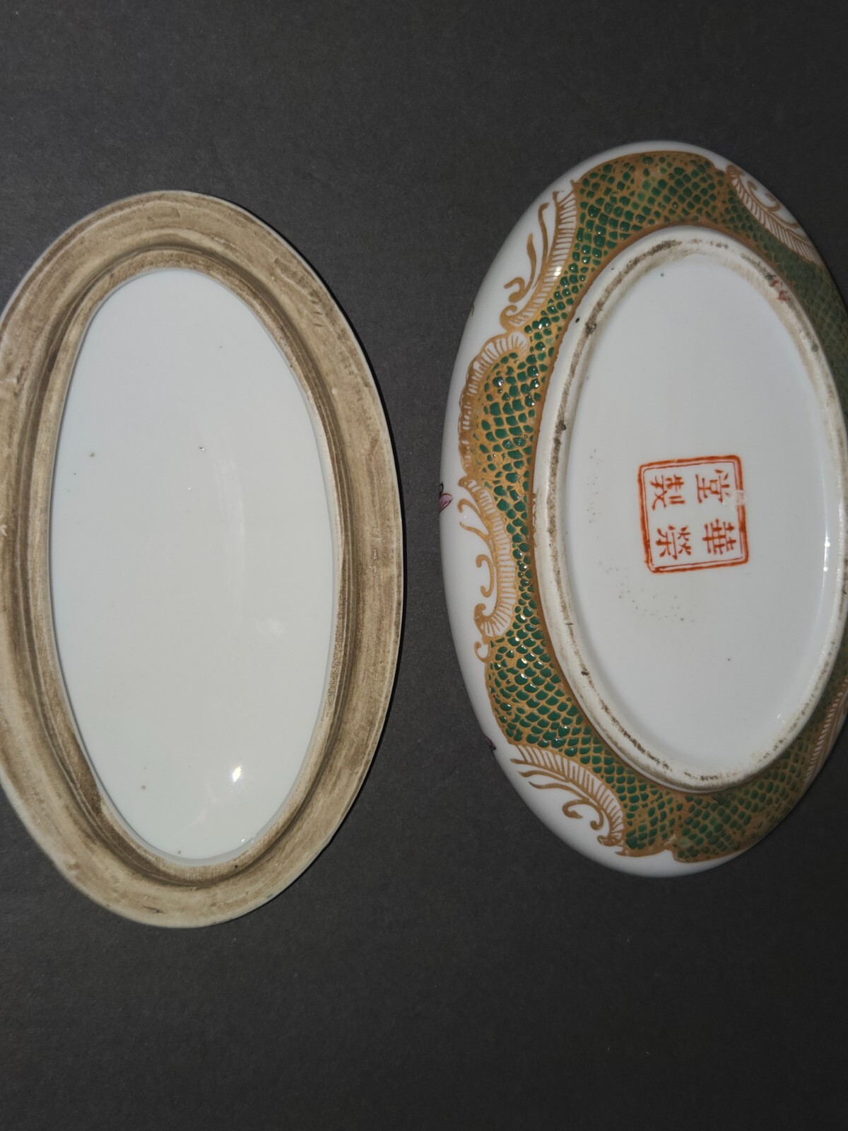 Vintage Hua Ping Tang Zhi Porcelain Chinese Bird Trinket Box Hand Painted
