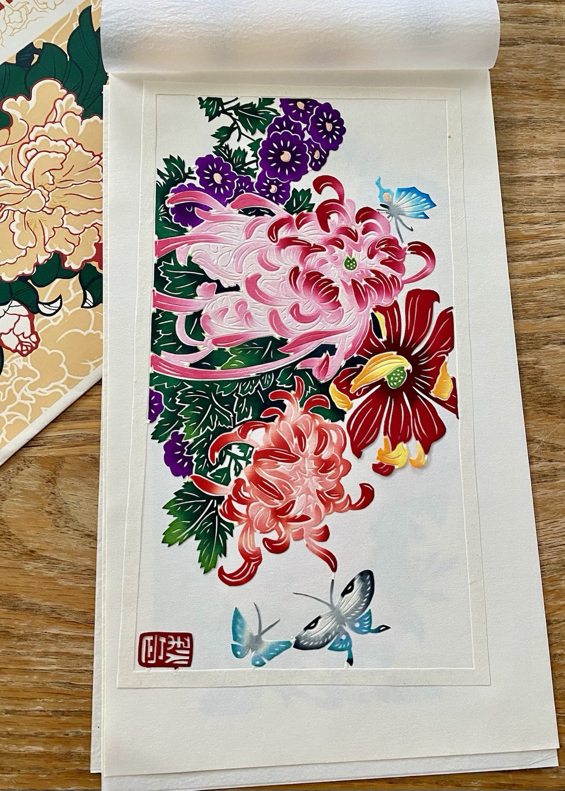 Vintage 1980’s Chinese Cut Paper Florals From Epcot China