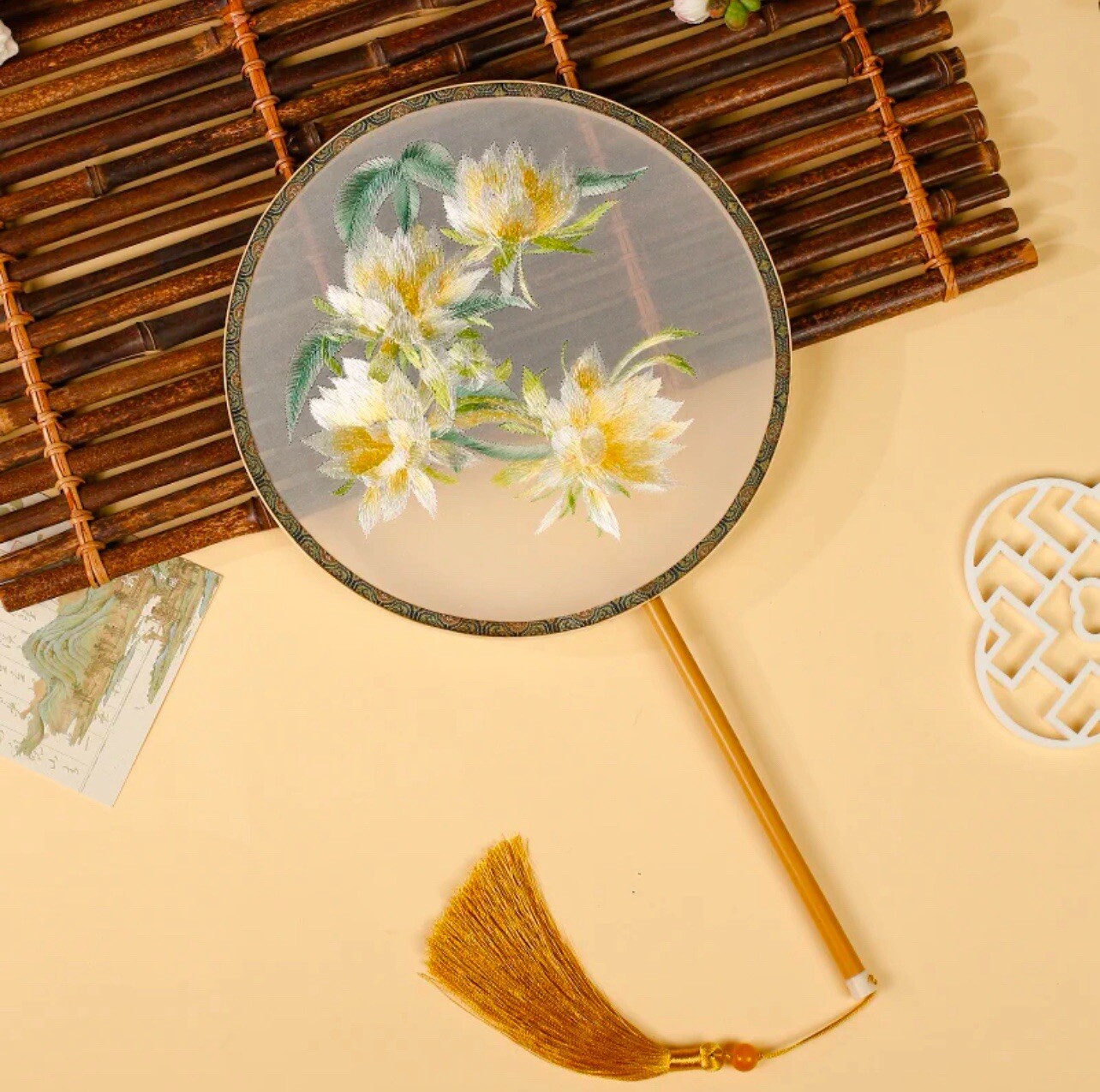 Chinese embroidery round fan double-sided embroidery Multi-style