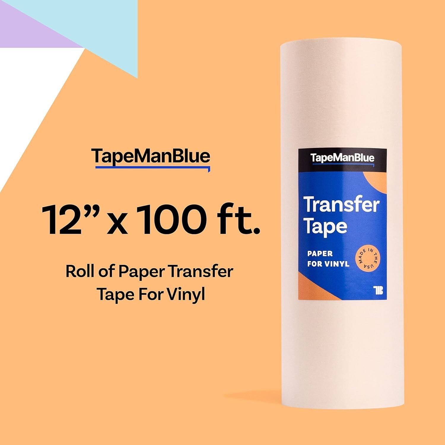 12″ x 100′ Roll of Paper Transfer Tape for Vinyl, 12 inch x 100 feet, Natural