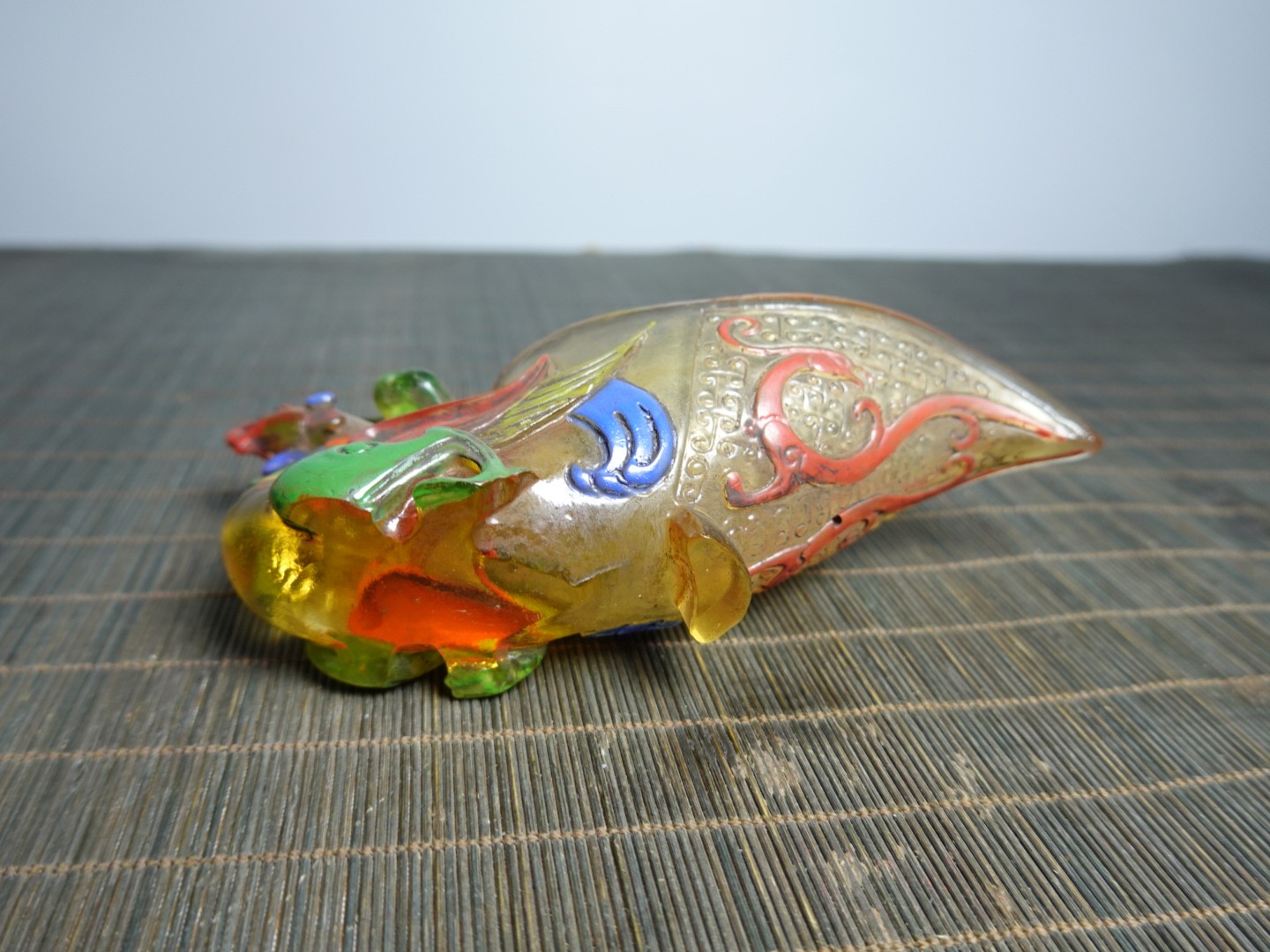 6.3″ Collect China Coloured Glaze Painted Phoenix-shaped Gong Wine Vessel Cup