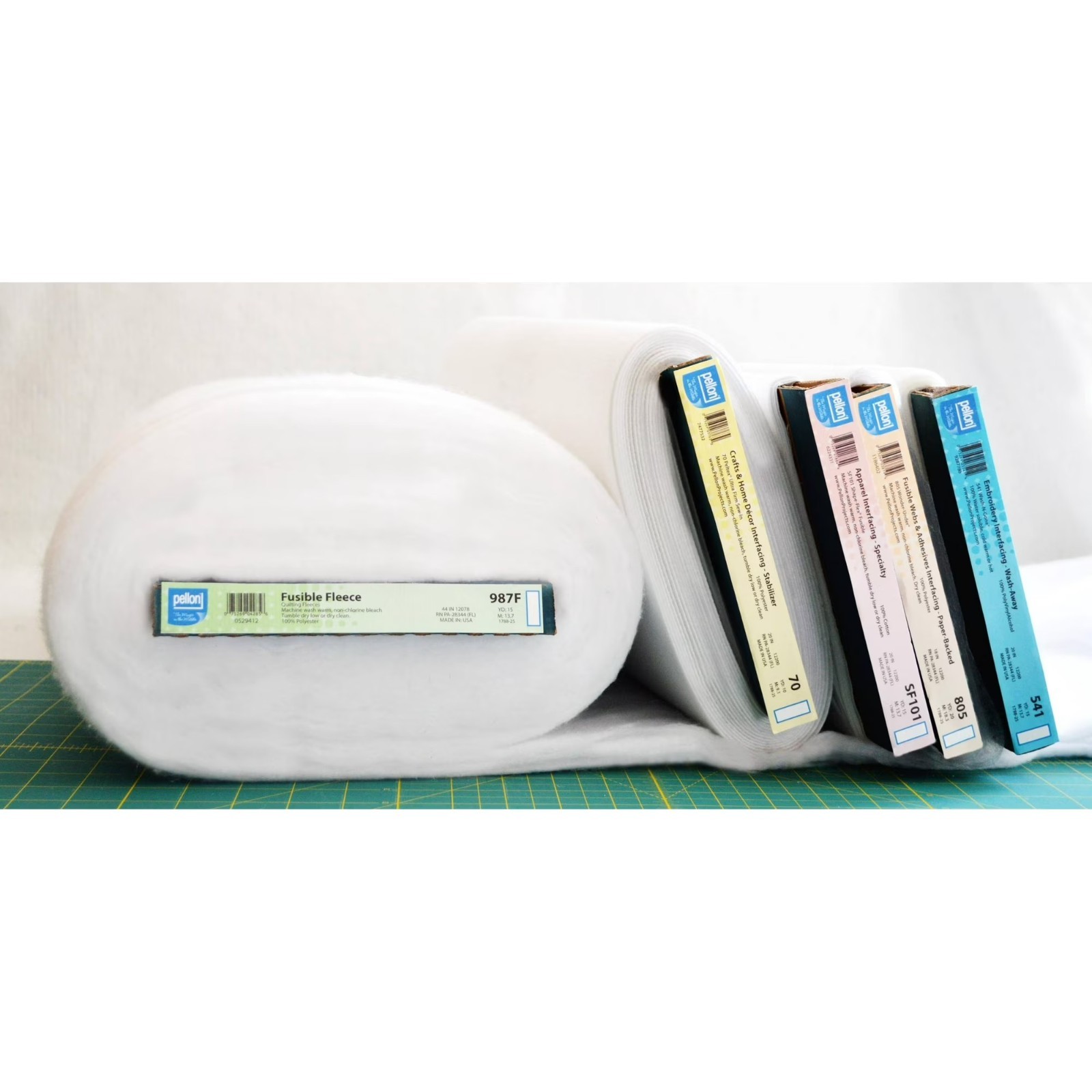 Fusible Fleece Interfacing 45in x 10 Yards Bolt 987F Polyester White Sewing