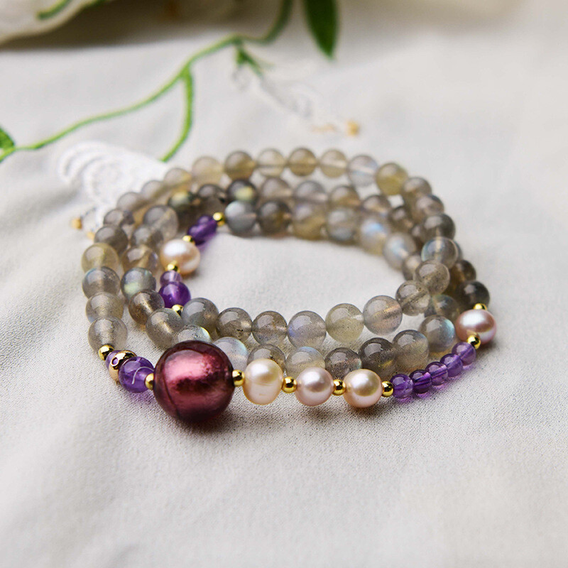 China Coloured Glaze Pearl Ethnic Style Exquisite Vogue Hand Chain Bracelet