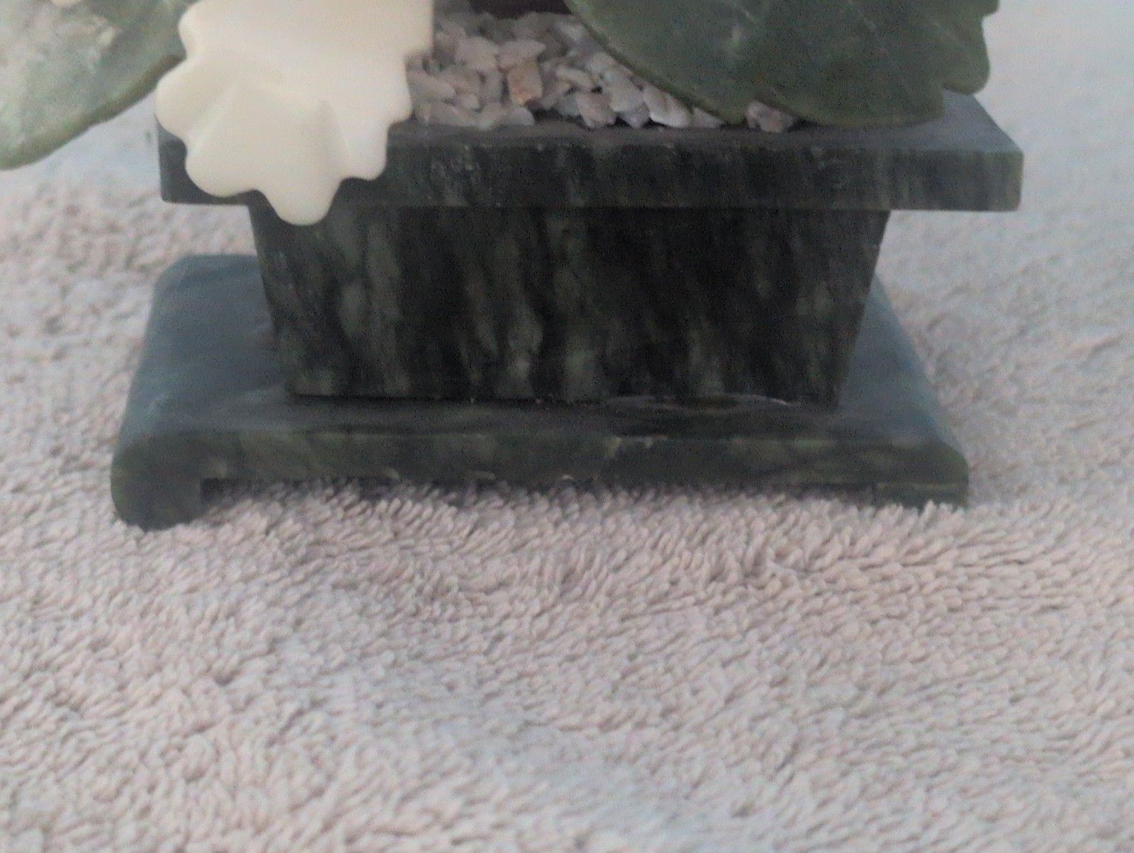 Vintage Chinese carved hardstone or jade bonsai tree