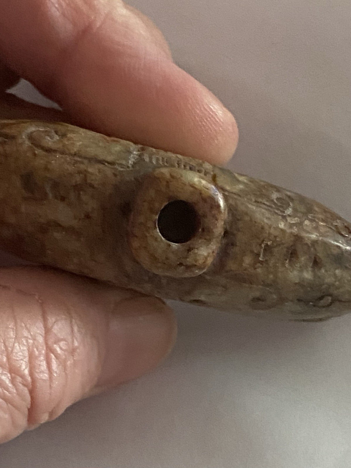 ESTATE FIND Chinese HONGSHAN Culture JADE 2 Heads Amulet/Pendant