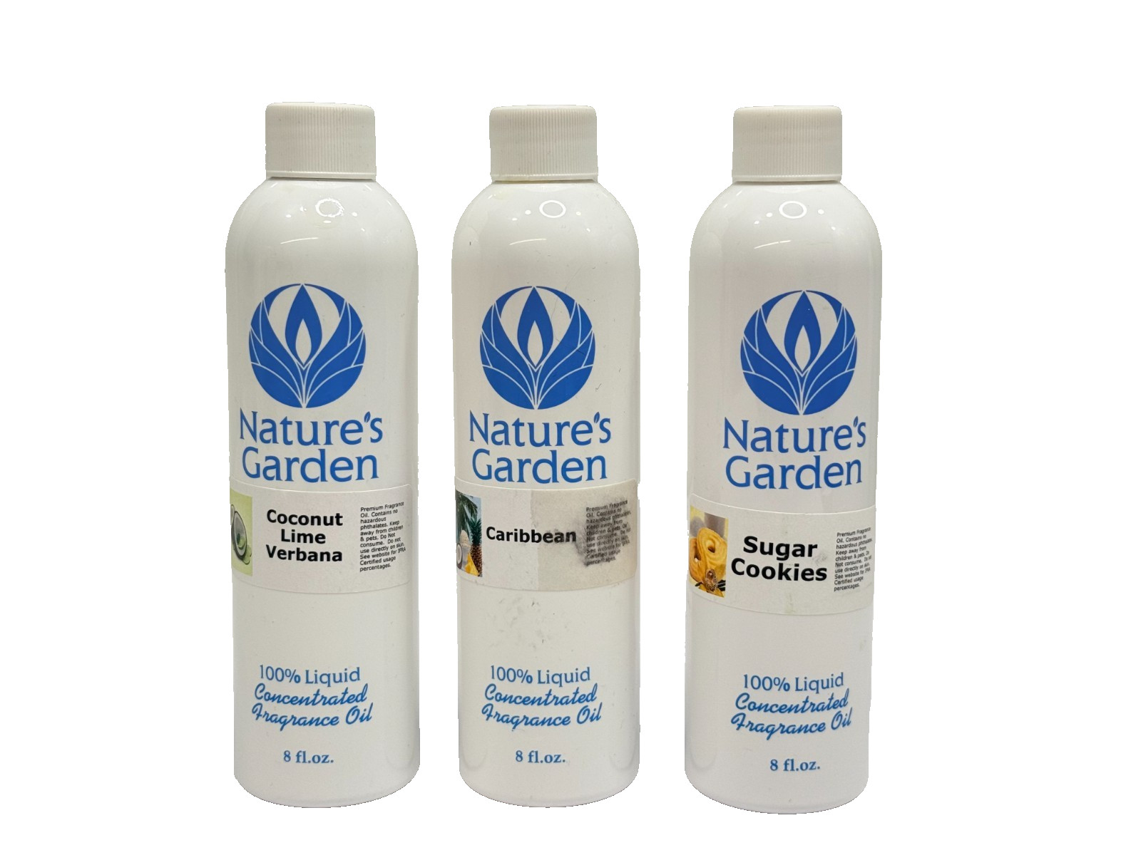 Lot of Nature’s Garden Fragrance Oils Candle Making Assorted Scents 3 Bottles