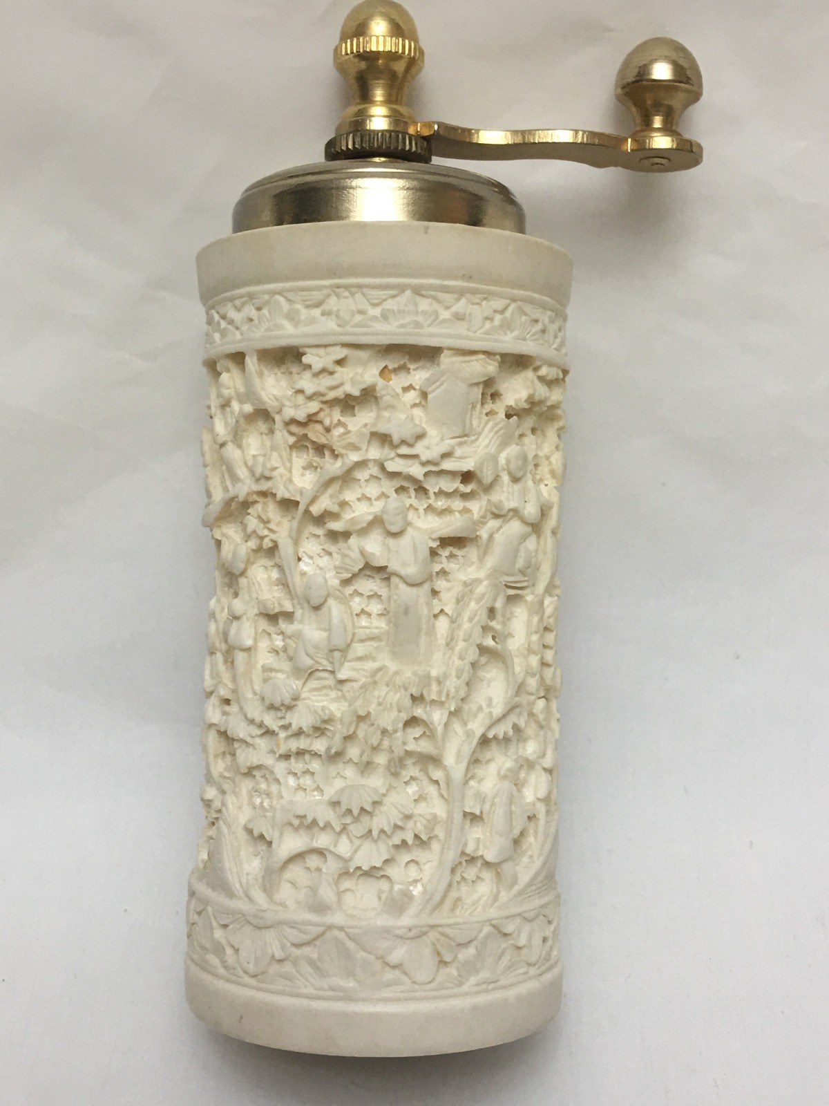 Chinese Carved Resin Pepper Grinder