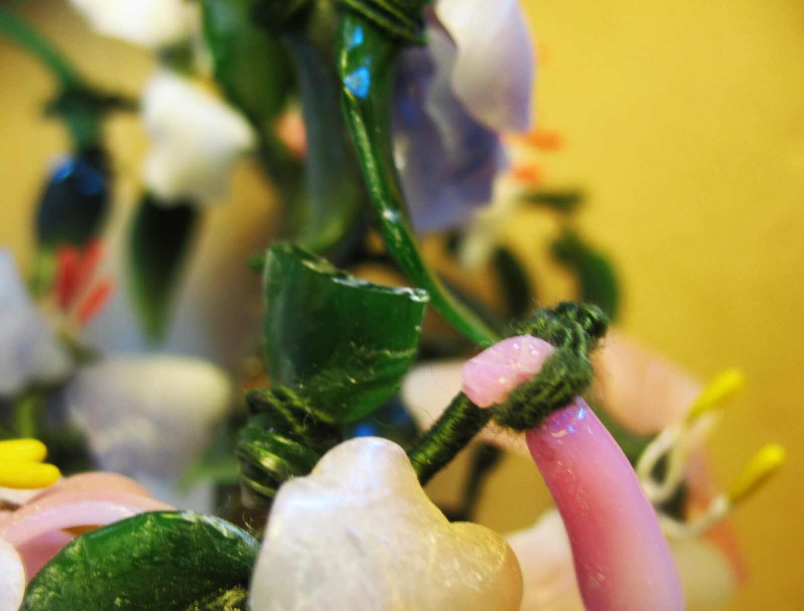 Victorian Era Chinese Jade Flowered Bonsai Tree in Celedon Planter