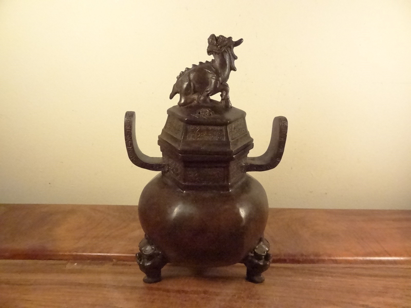 Old Bronze Incense Burner – Dragon Design