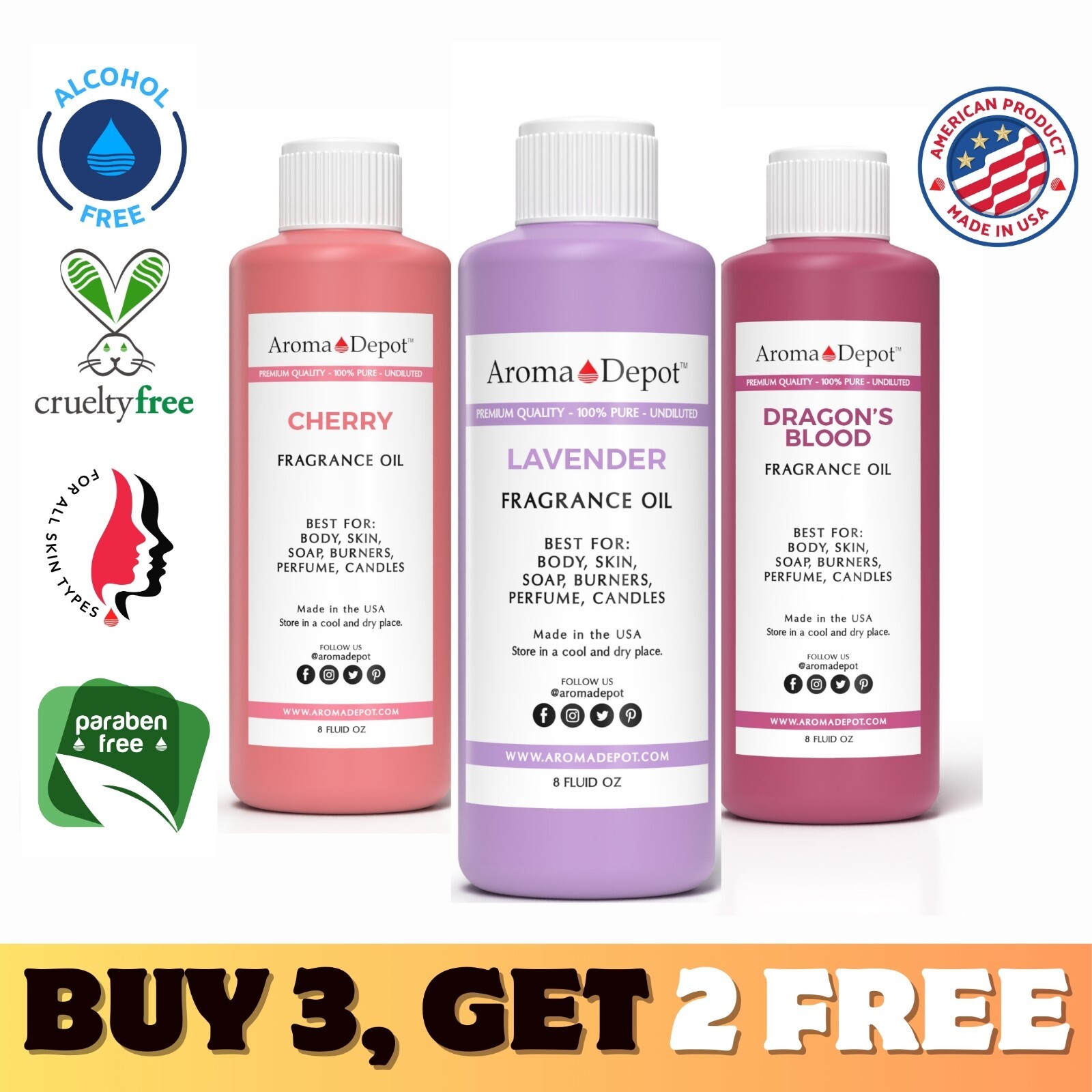 Fragrance Oil 8 oz. For Soap Butters Candles Warmers Incense Scented Oil Burner