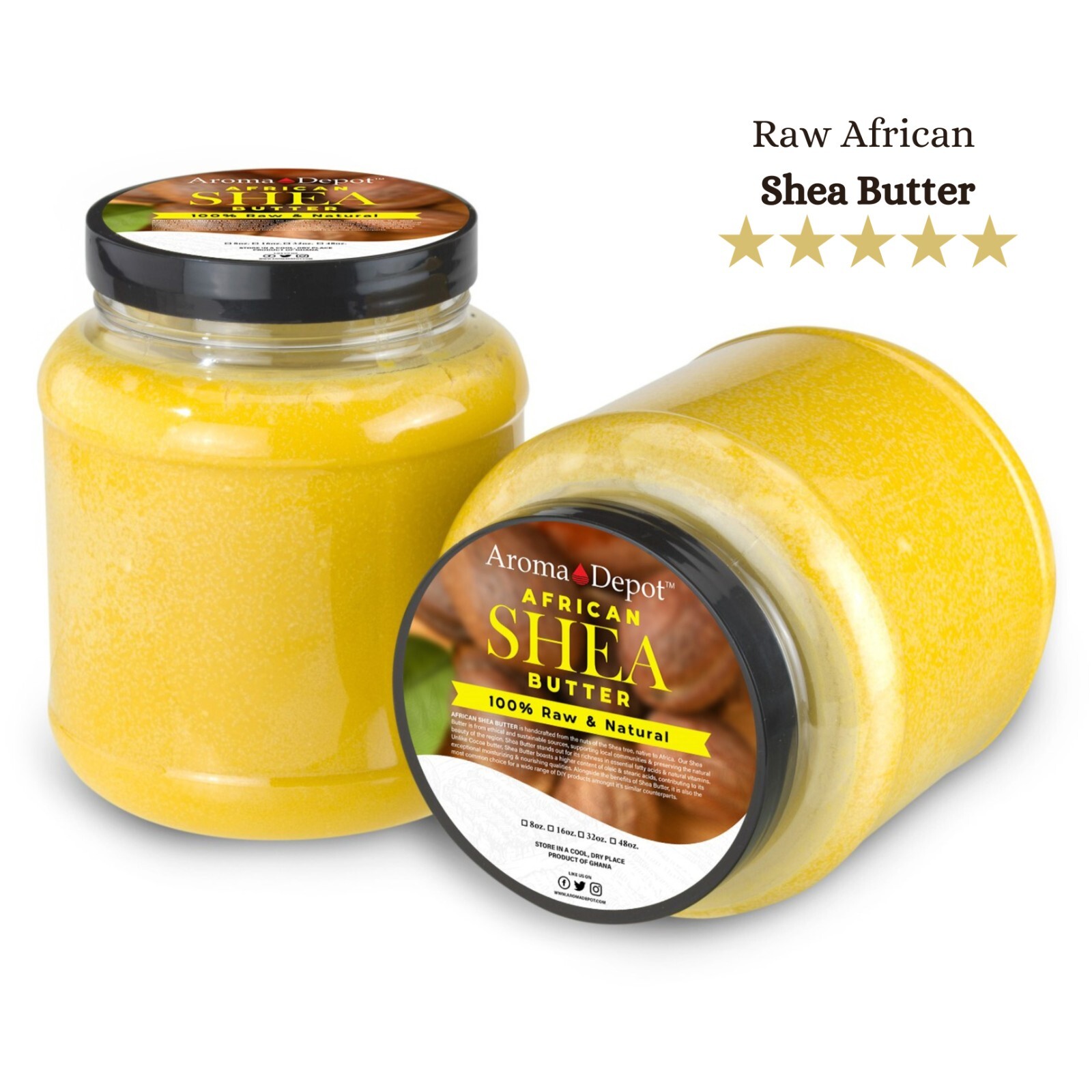 African Shea Butter Bulk 3 lb. Yellow From Ghana 100% Pure Natural Raw Unrefined