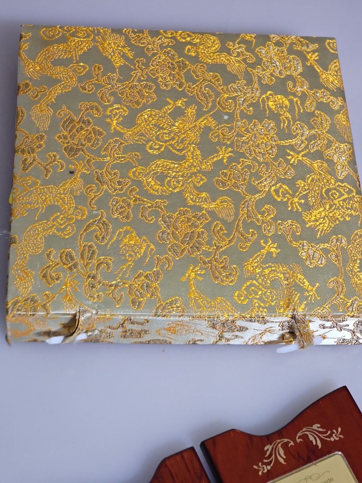 Nanjing Yunjin Brocade Imperial Dragon Art Trifold Frame Set Silk New Open Box