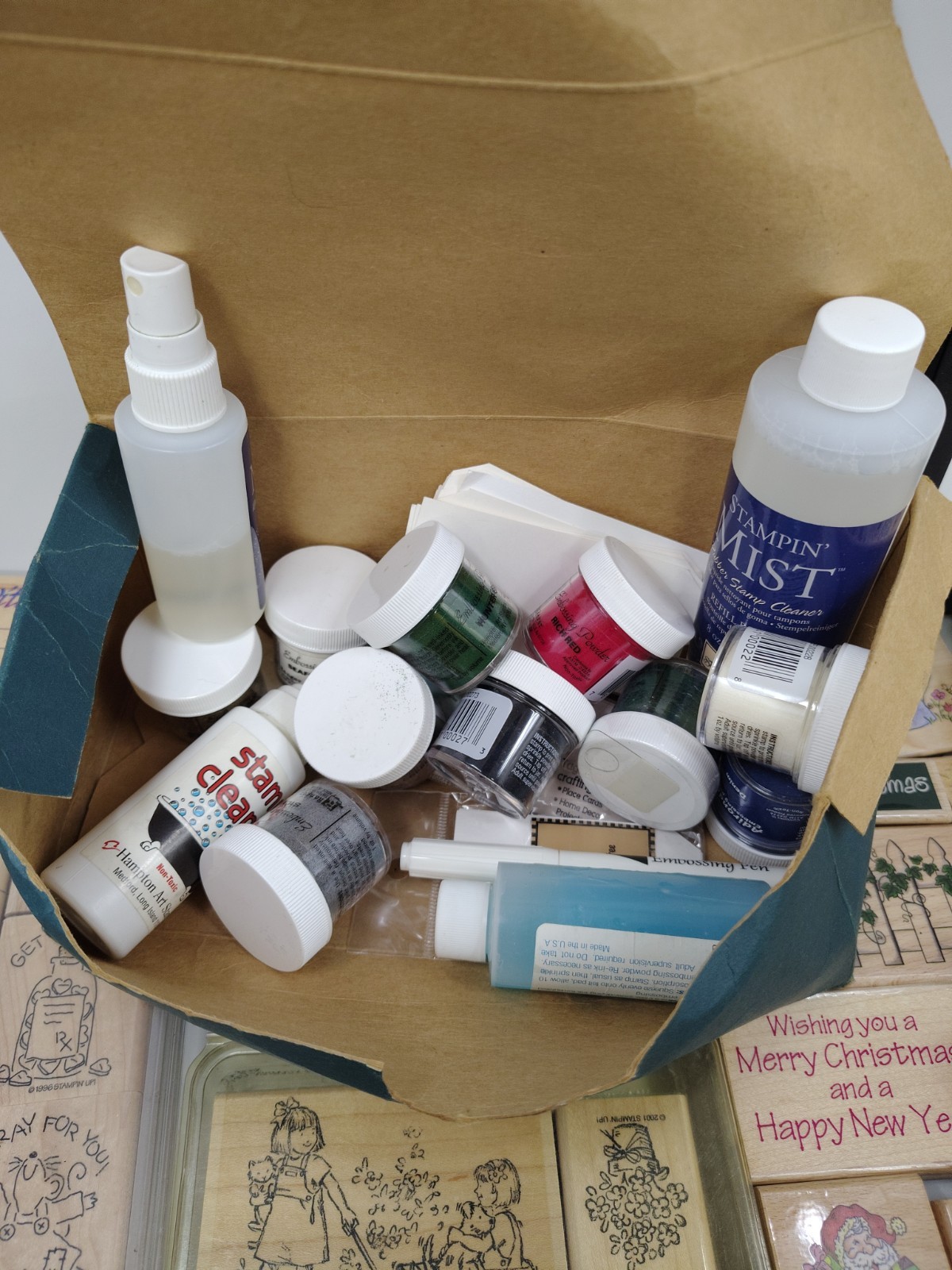 LOT OF 120+ WOOD Block RUBBER STAMPS/Foam Variety Most Stampin Up + More