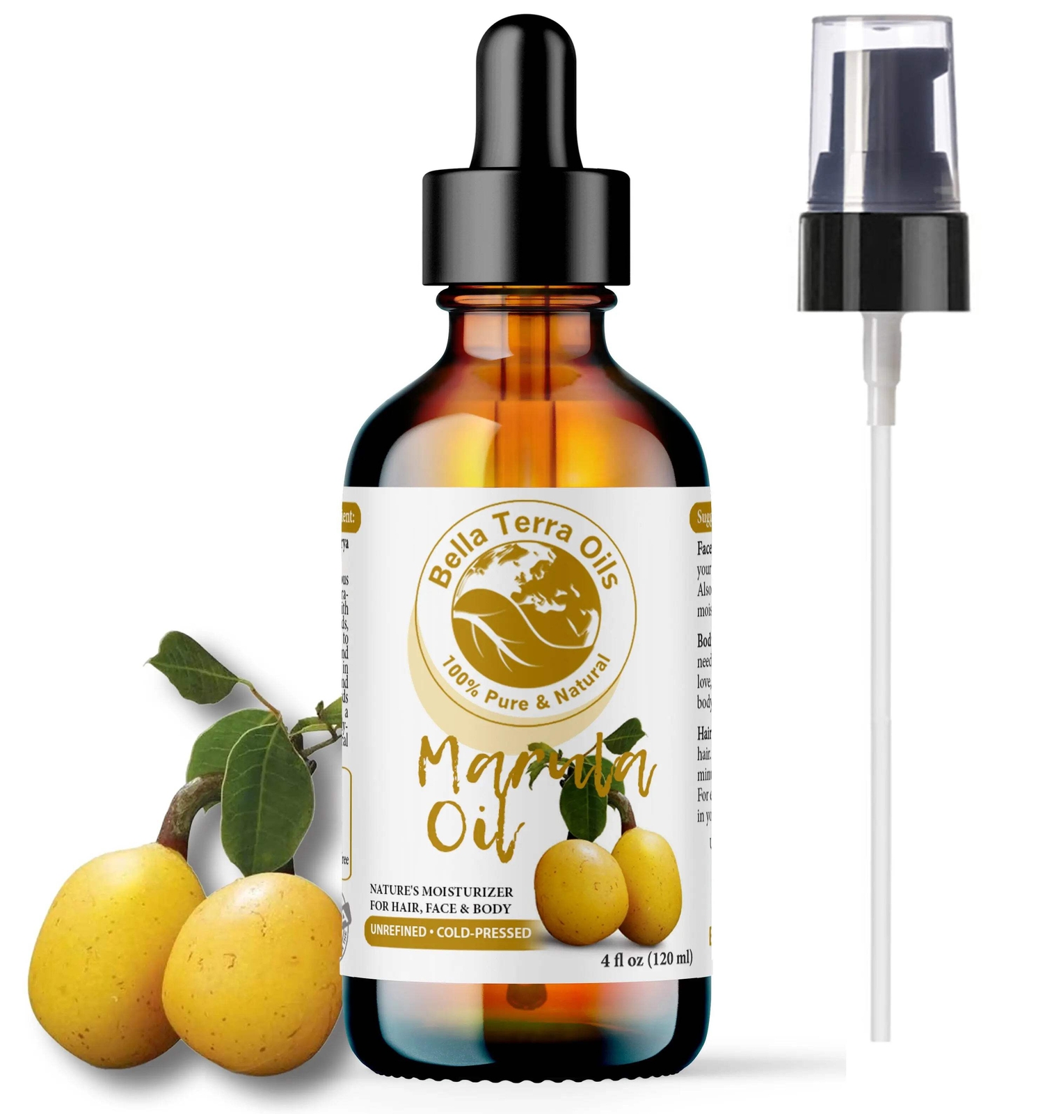 Organic Cold-Pressed Marula Oil 100% Pure Skin Hair Face Anti-Aging Moisturizer