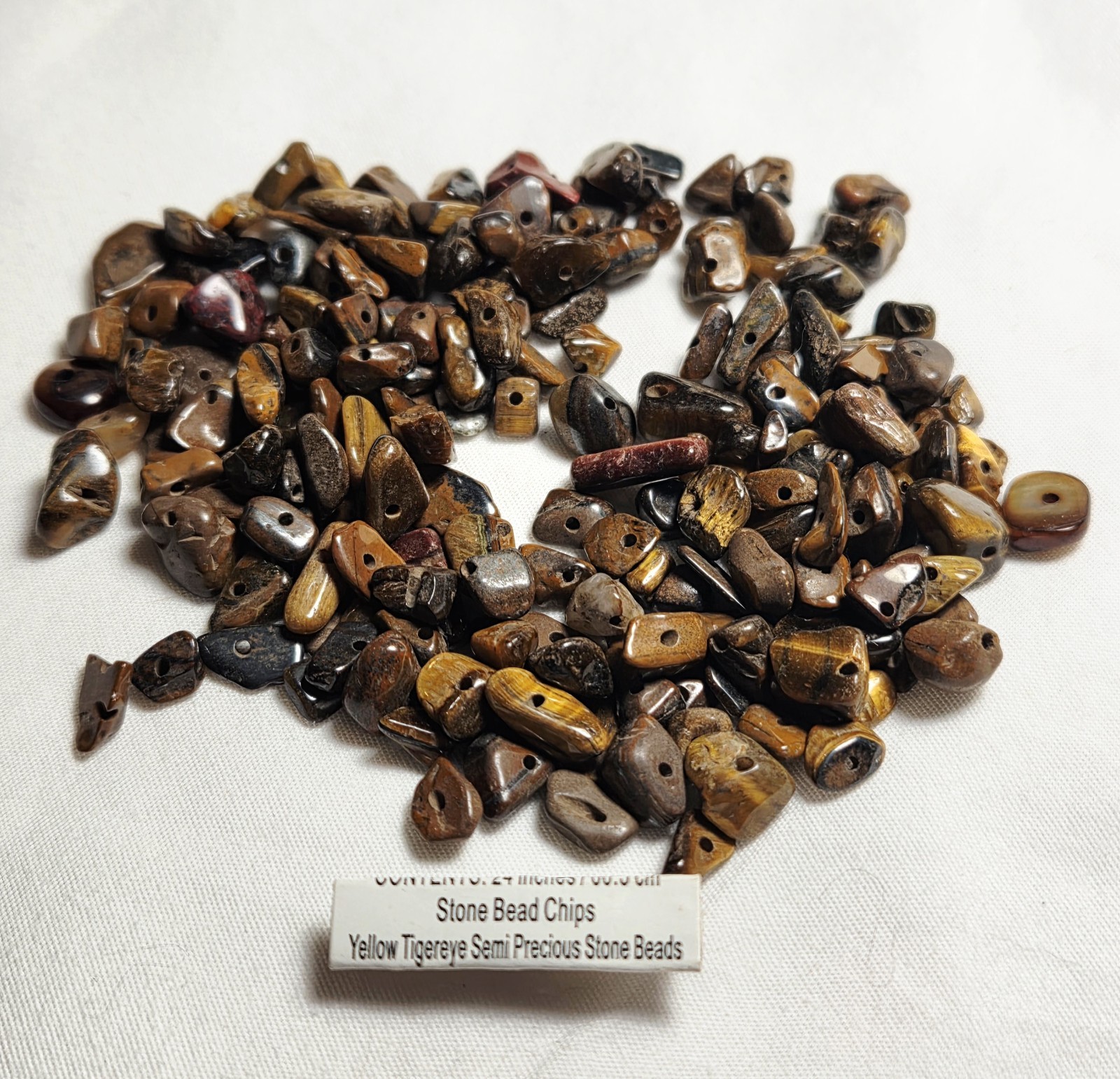 Tiger’s Eye Chip Beads Loose 5-5.9mm Brown Gold Black Glossy Finish