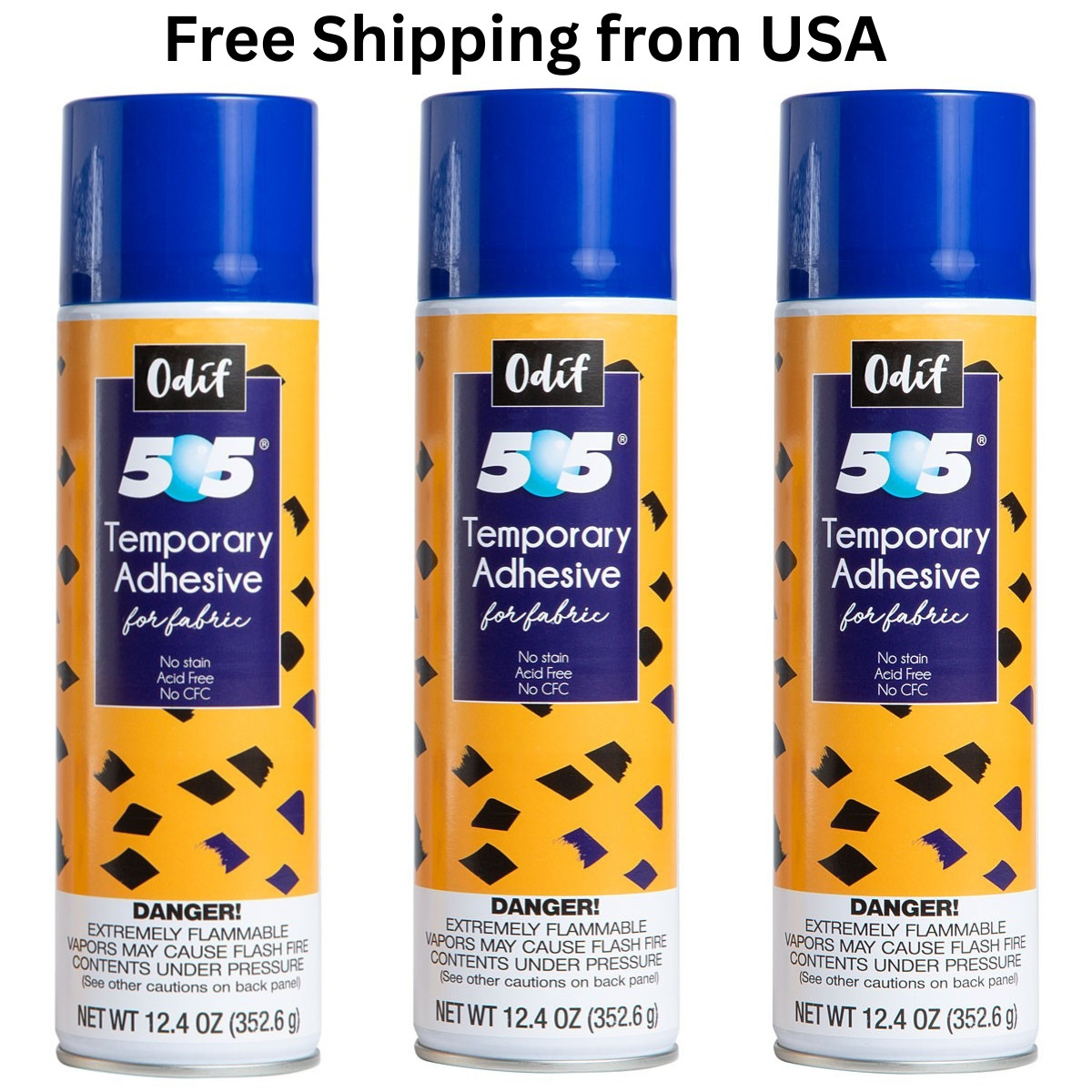 505 Temporary Fabric Adhesive, 3 Pack of 12.4oz Spray