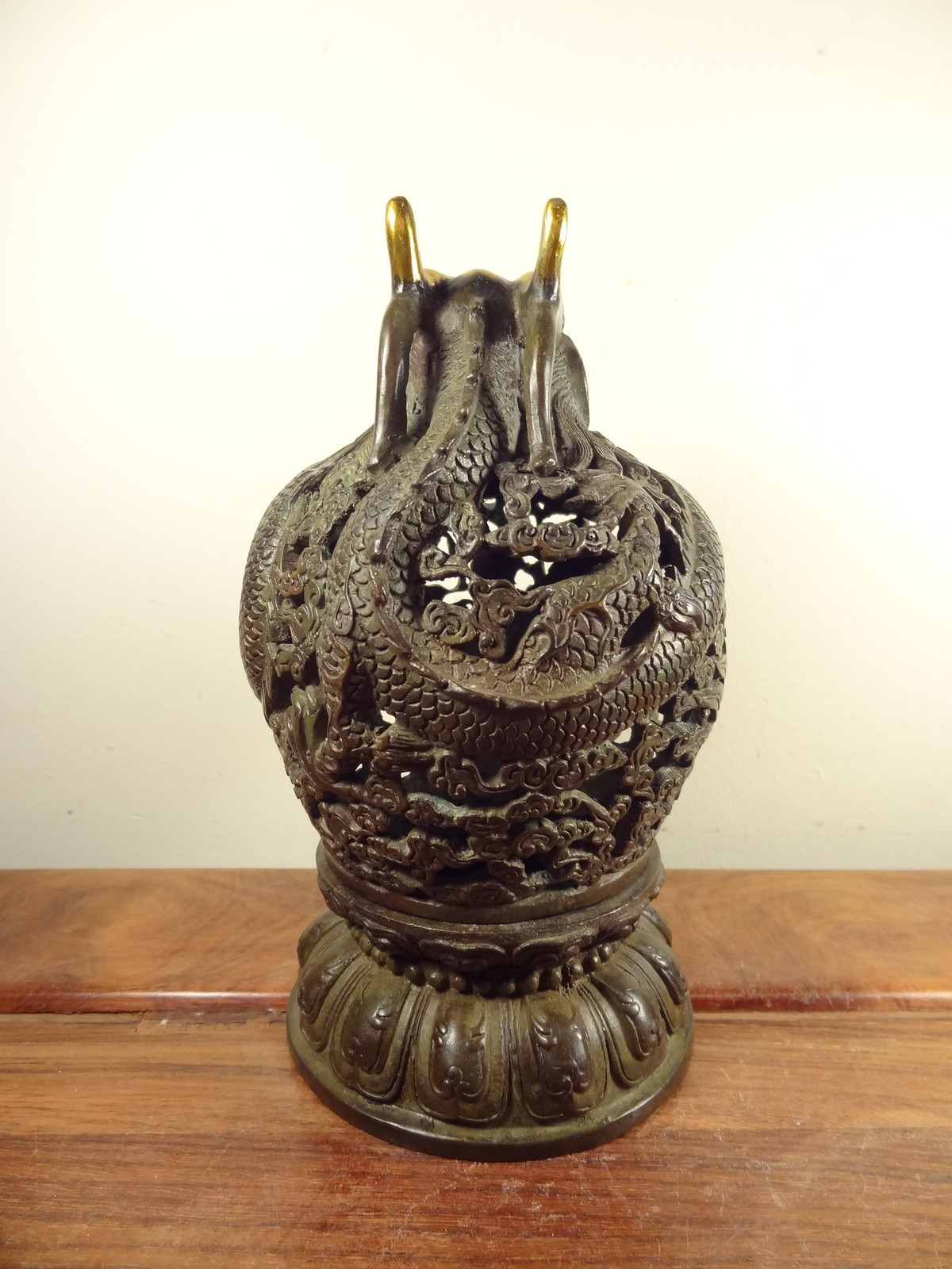 Old Bronze Incense Burner – Dragon Design