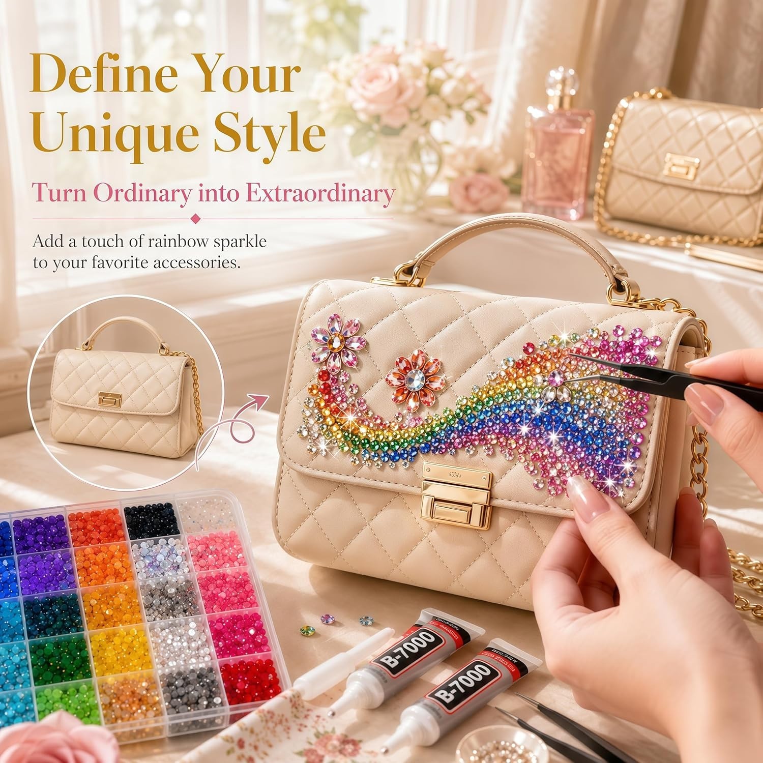 40000pcs Rhinestones Bedazzling Kit, 30 Colors 3mm Flatback Resin Bedazzler Gems