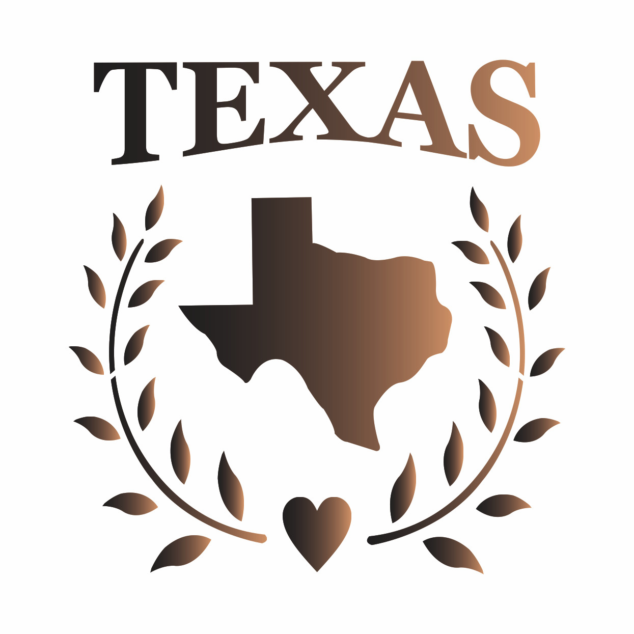 Stencils by Joanie Texas Laurel Wreath Heart 9″ Southwest State DIY Craft Signs