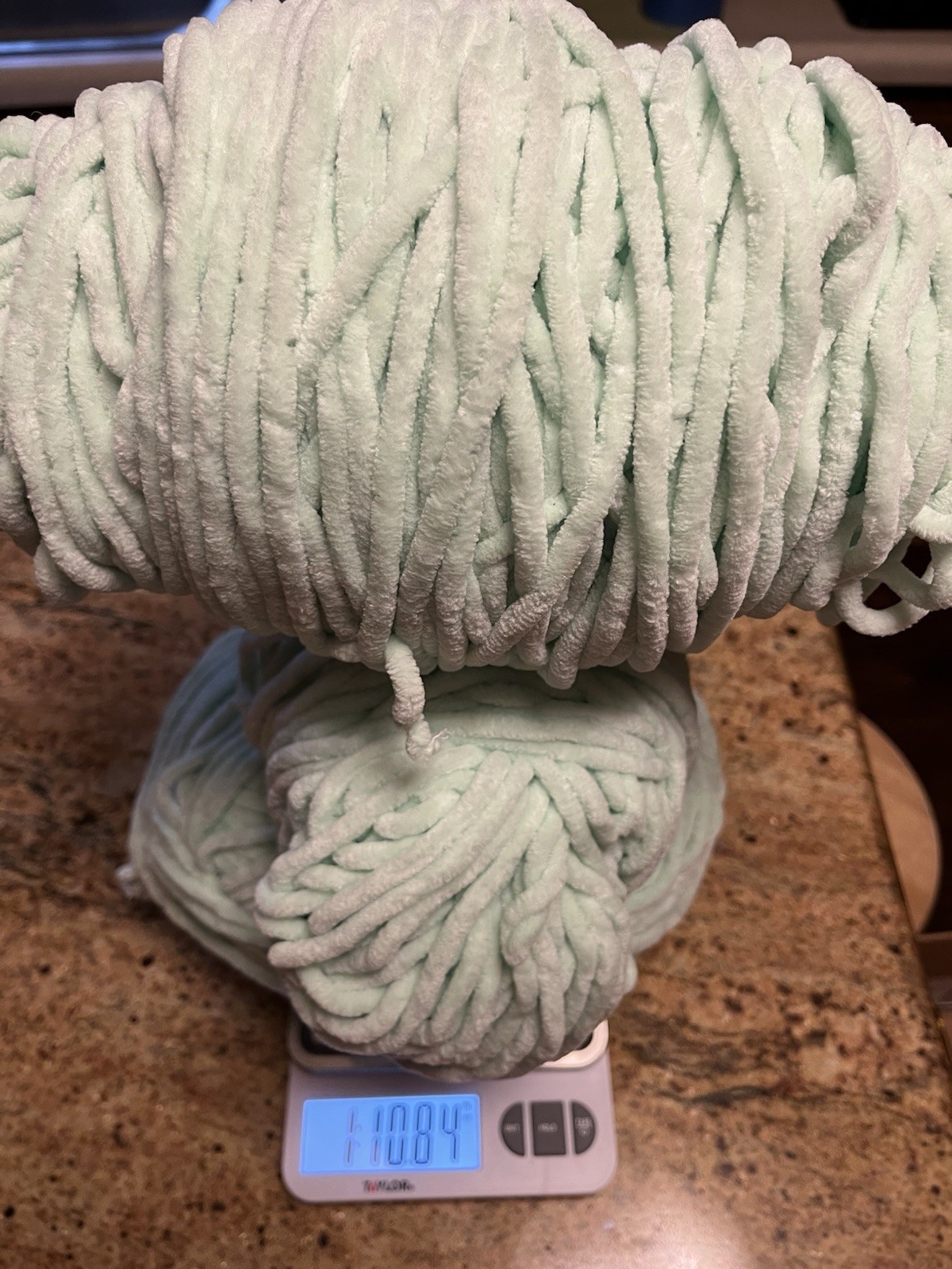 Lot of Mint Green Bernat Chenille Blanket Yarn Skeins #6 Super Bulky Crochet