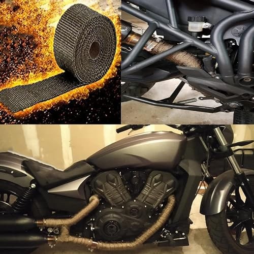 Exhaust Heat Wrap, 2in x Titanium Exhaust Muffler Tape Fiberglass Heat 16.5ft
