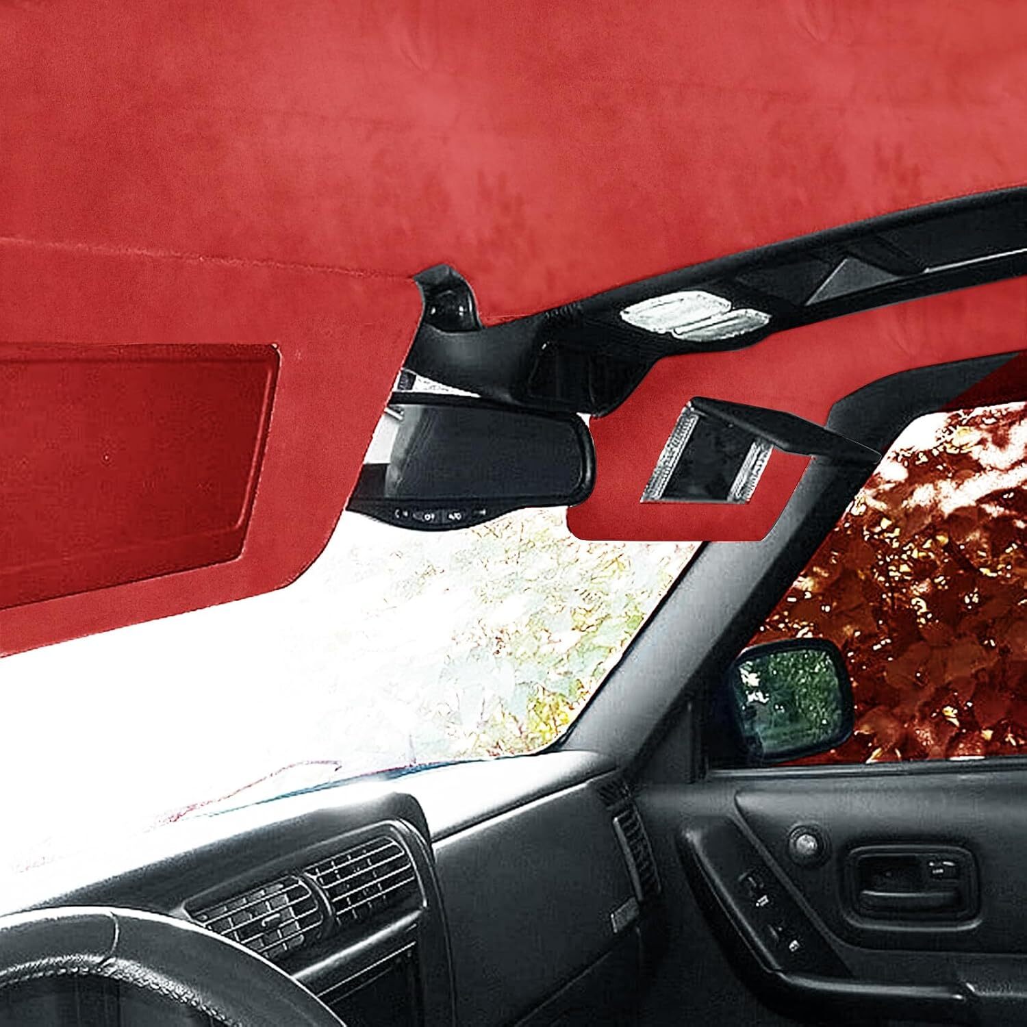3MM Thick Red Suede Headliner Fabric with Foam Backing Material Automotive Roof