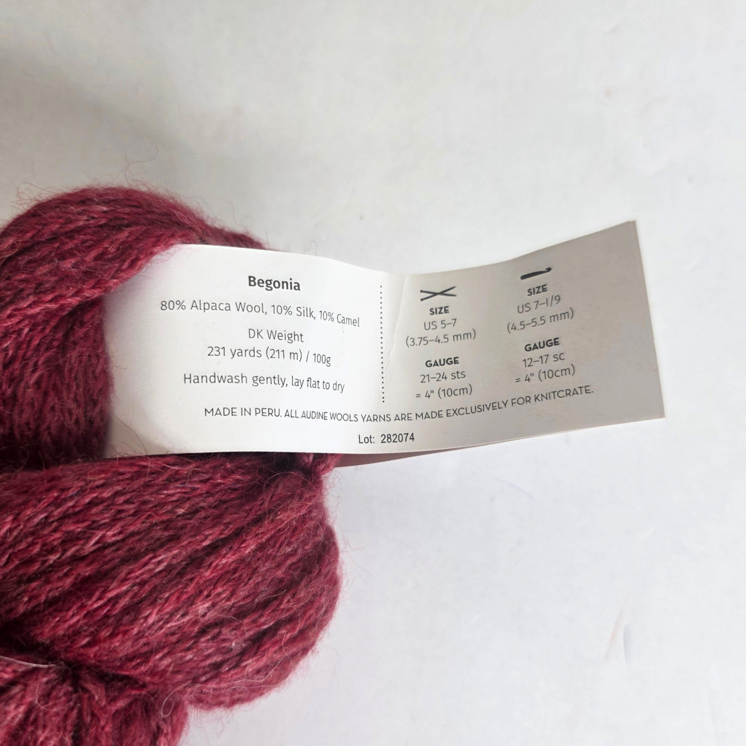 Audine Wools Bloom – Begonia – Alpaca Wool Silk Blend Yarn