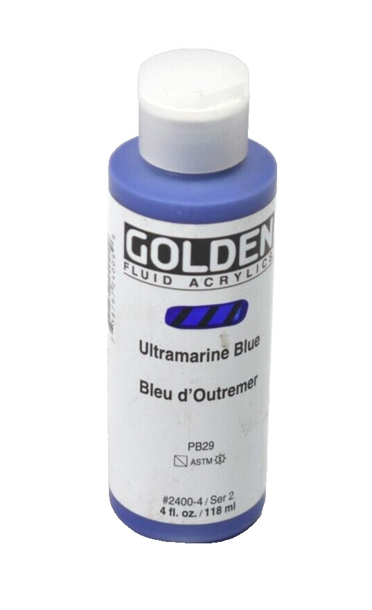 Golden Fluid Acrylics Ultramarine Blue 4oz Bottle 2400-4 PB29 Painting