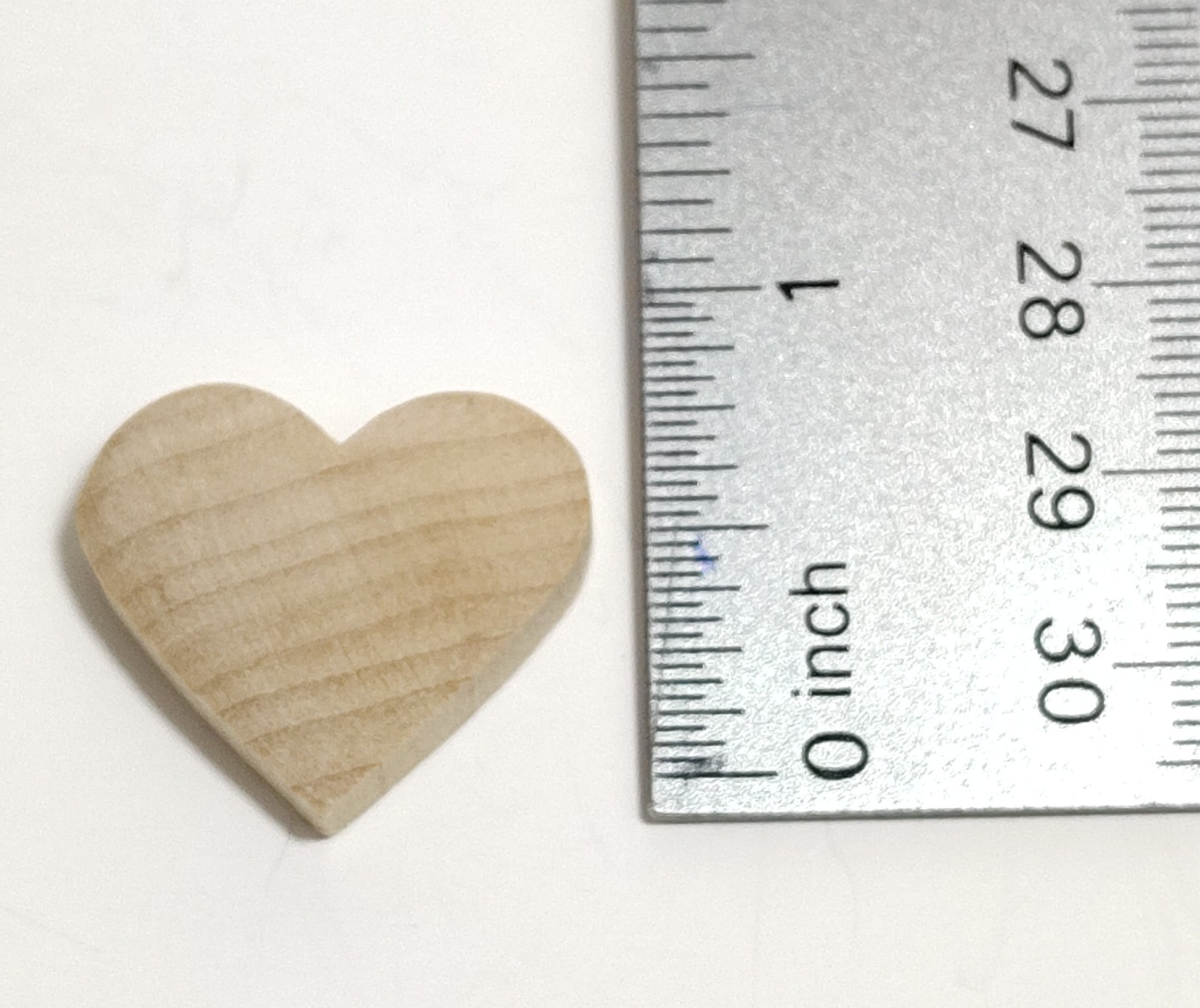 50 Unfinished Wood Convex Hearts W/ Flat Back 7/8″ Tall Thickness Varies ~1/4″
