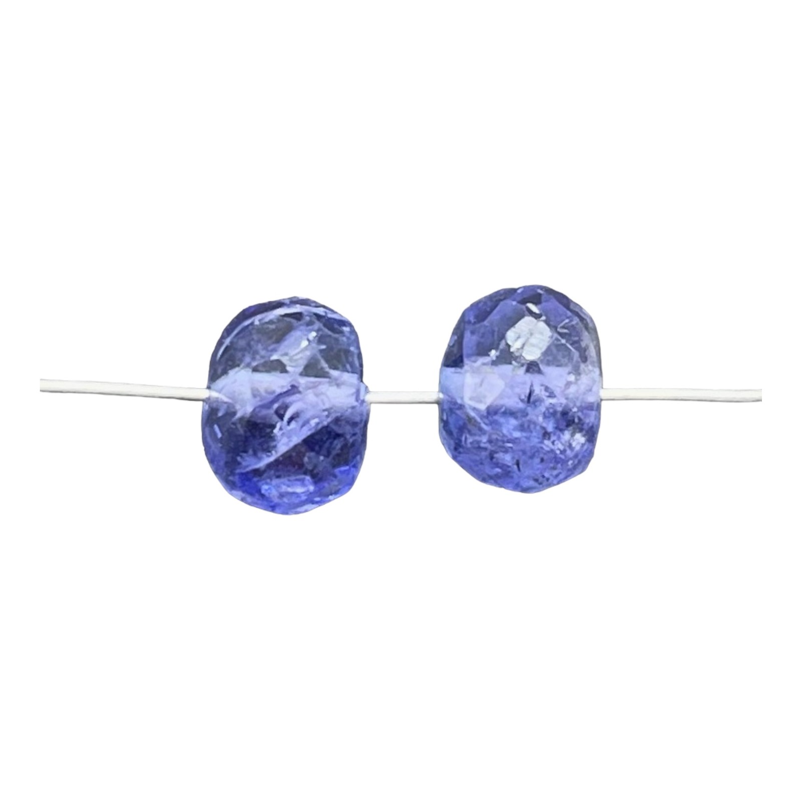 Tanzanite 2.2ct AAA Faceted Parcel Rondelle | 5.5 to 6x4mm | Blue | 2 Beads