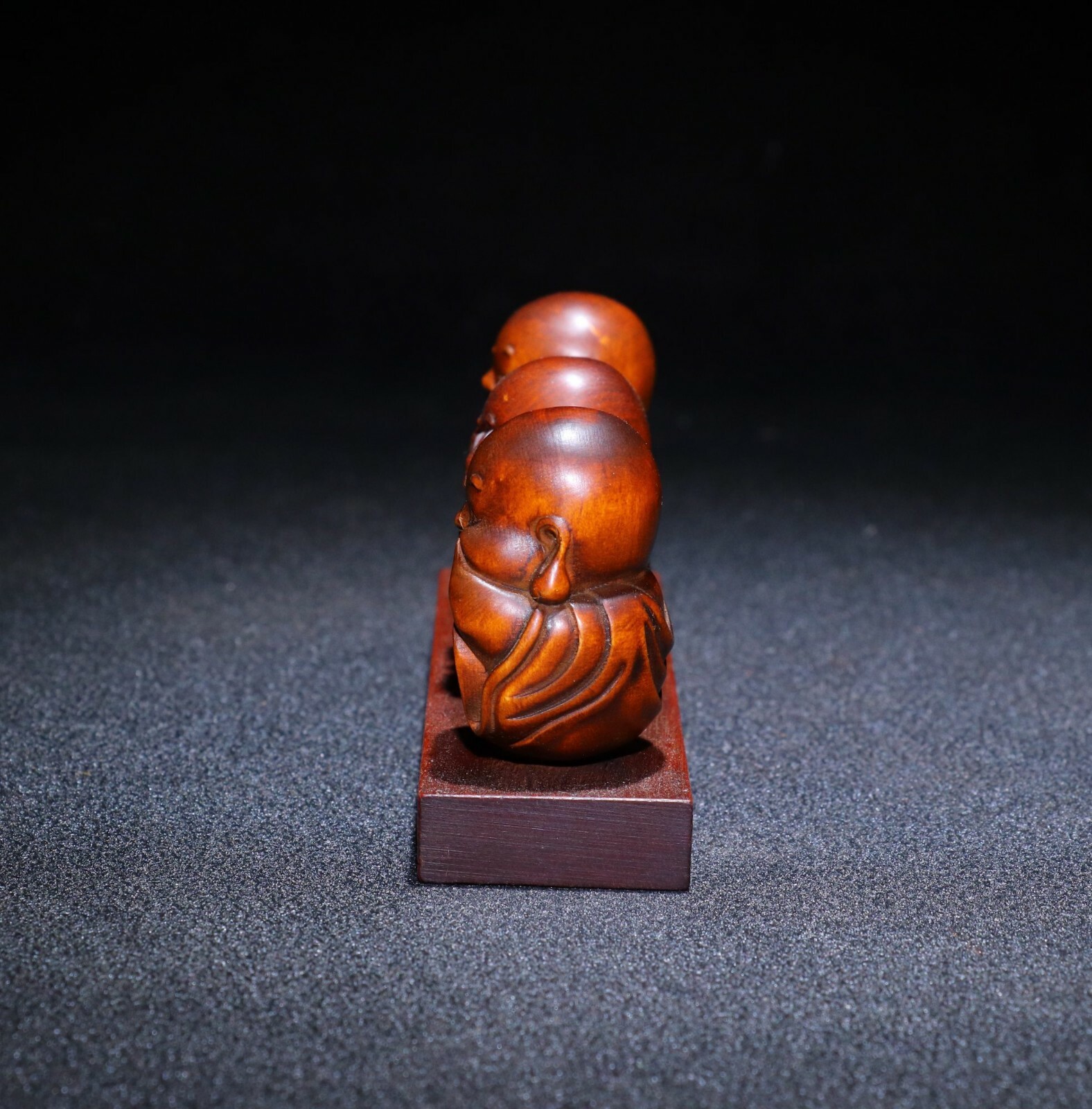 10 cm China Boxwood statue Natural old wood carving Little monk statue sculpture