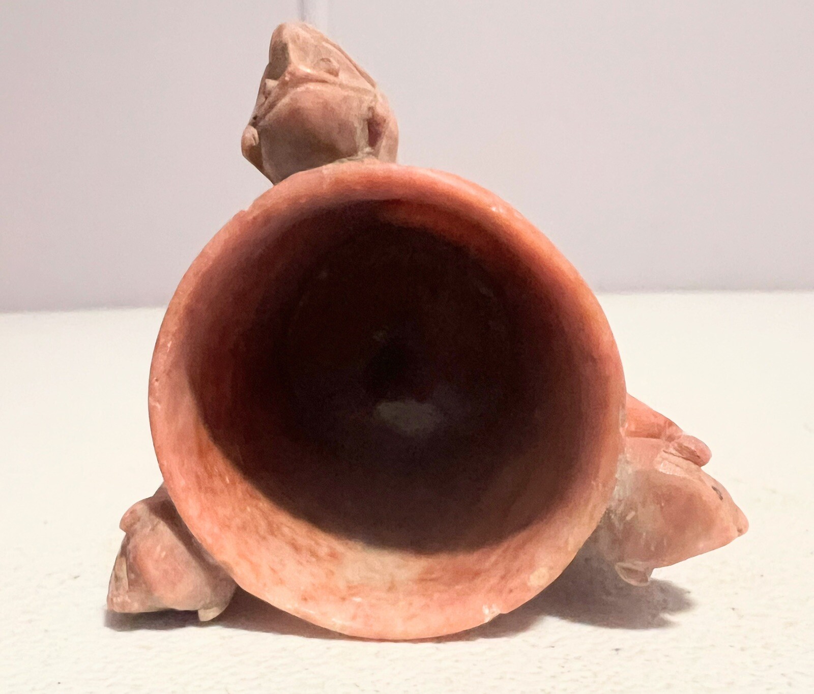 Chinese Soapstone Toothpick Holder Hand-Carved Speak, Hear, See No Evil