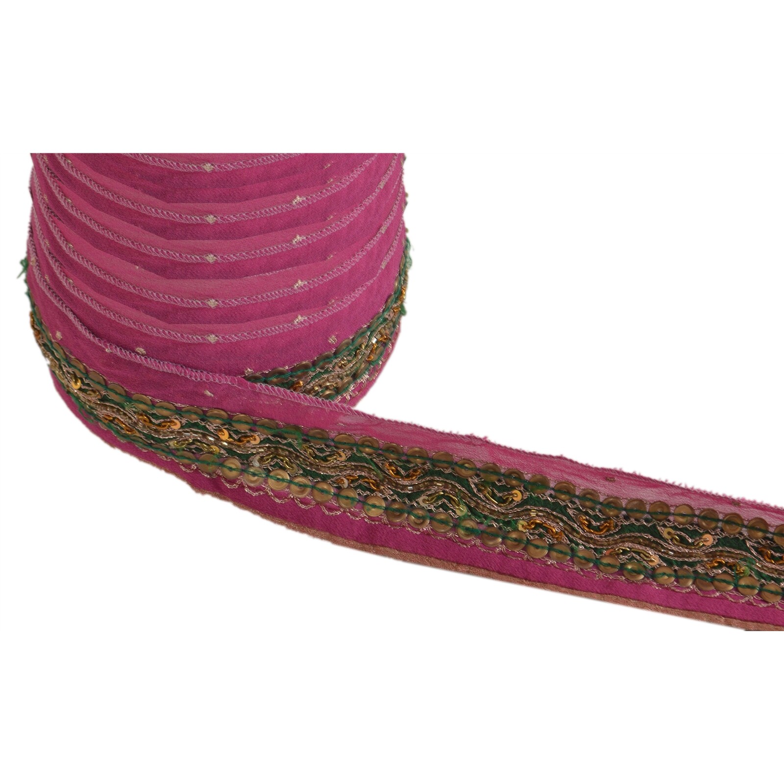 Sanskritivintage Sari Border Hand Beaded Indian Trim Decor Ribbon Lace 1Yd