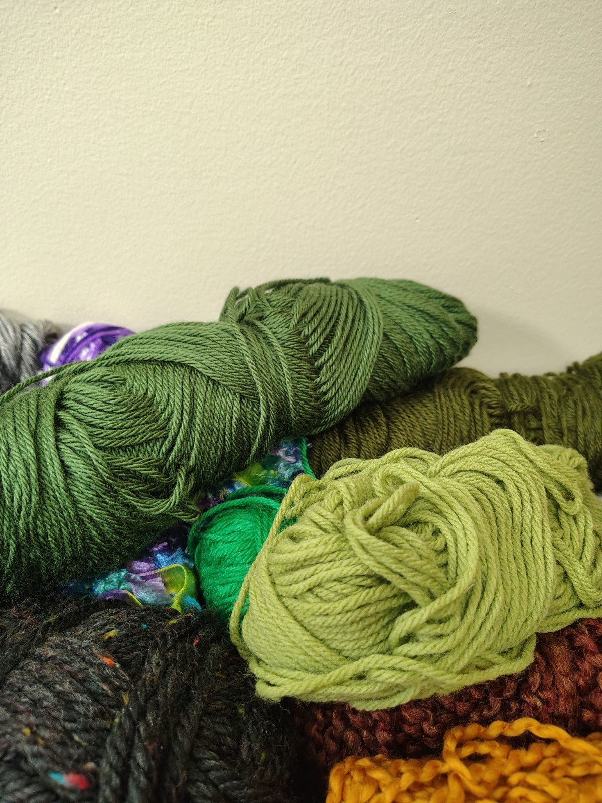 Lot Of 24 Mixed Skeins and Balls of Yarn Partial (Used) a couple New.