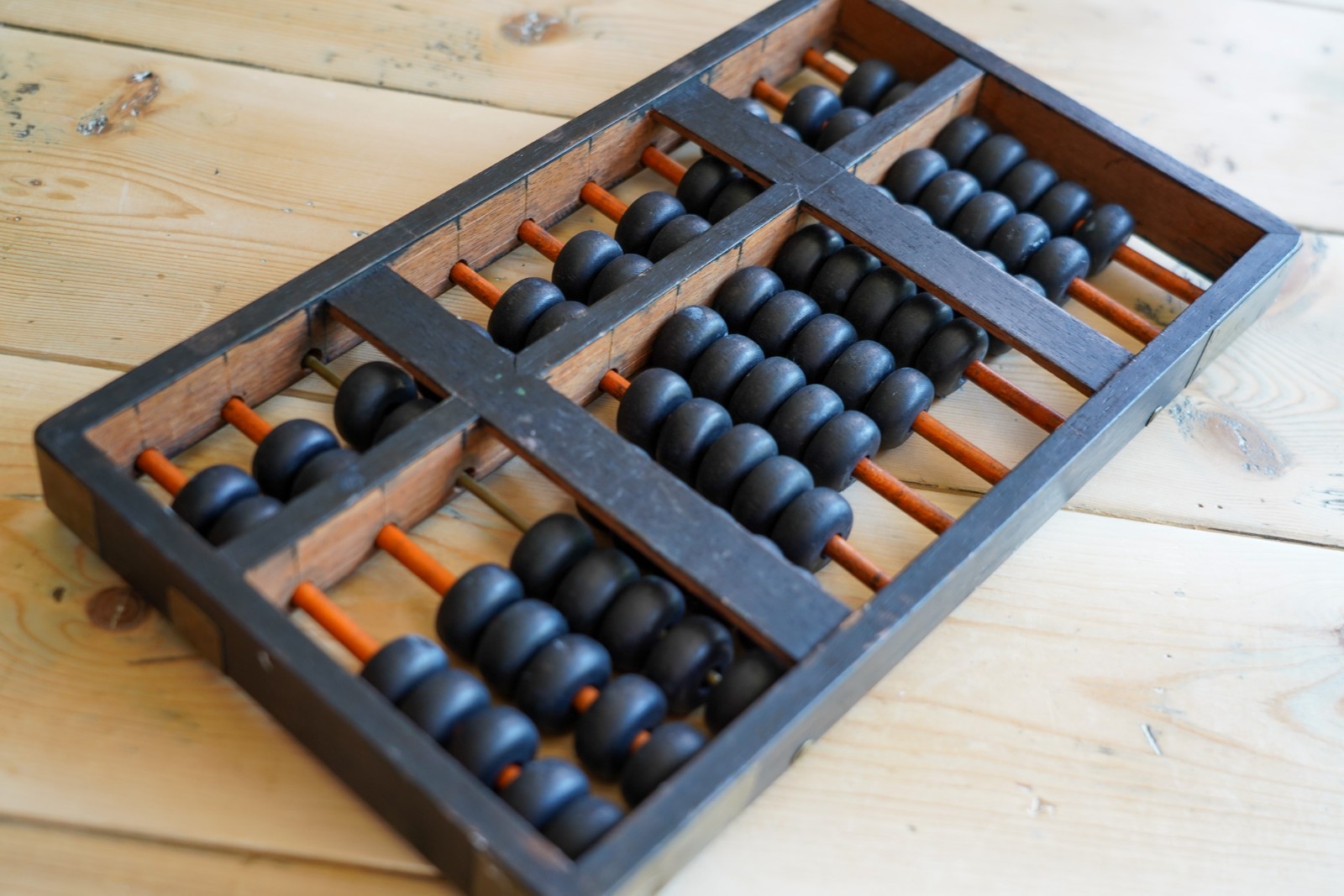 Vintage Wood and Brass Abacus 12.5″ x 7″ 11 Rows B6
