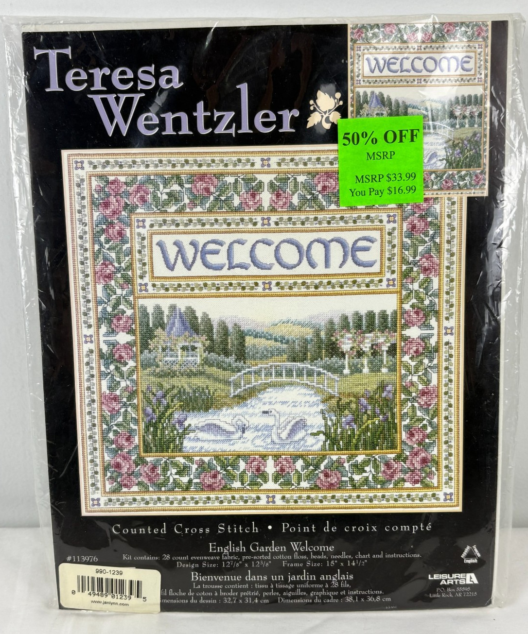 Janlynn Teresa Wentzler English Garden Welcome Counted Cross Stitch 113976 Open