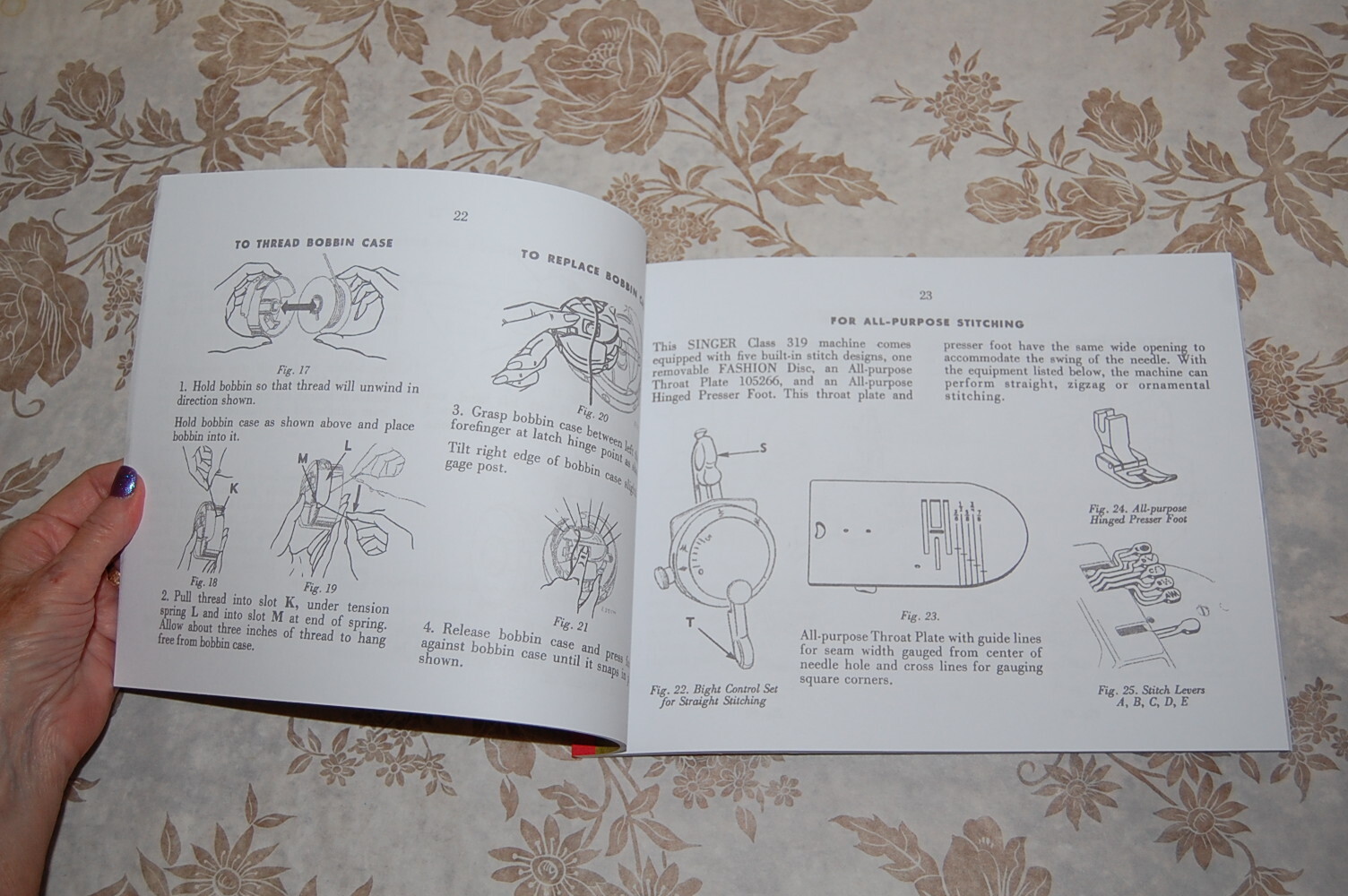Rare Deluxe-Edition Instructions Manual for Singer 319 319k 319w Sewing Machines