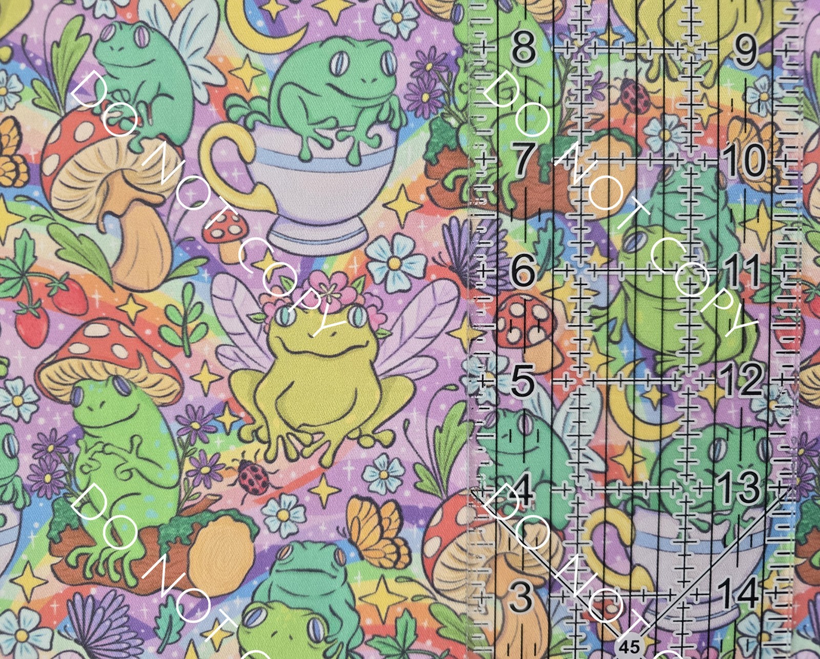 100% Cotton Woven Novelty Fabric Frogs Cottage Core By The 1/4 Yard 9×56