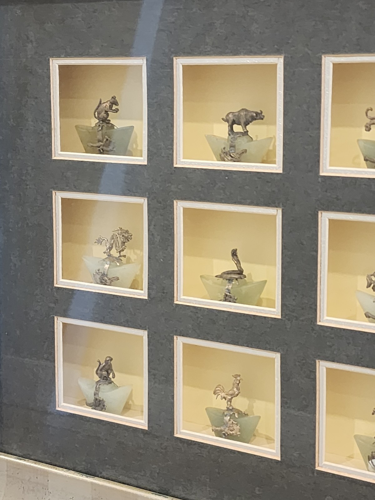 Chinese Horoscope Zodiac Framed Figures Hand Made Hanging Decor