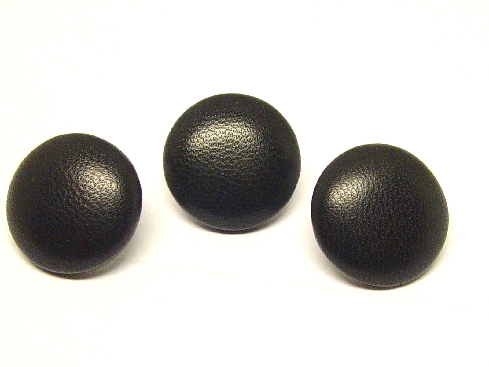 3 MADE IN USA black genuine leather covered blazer jacketbuttons 21mm,metal loop
