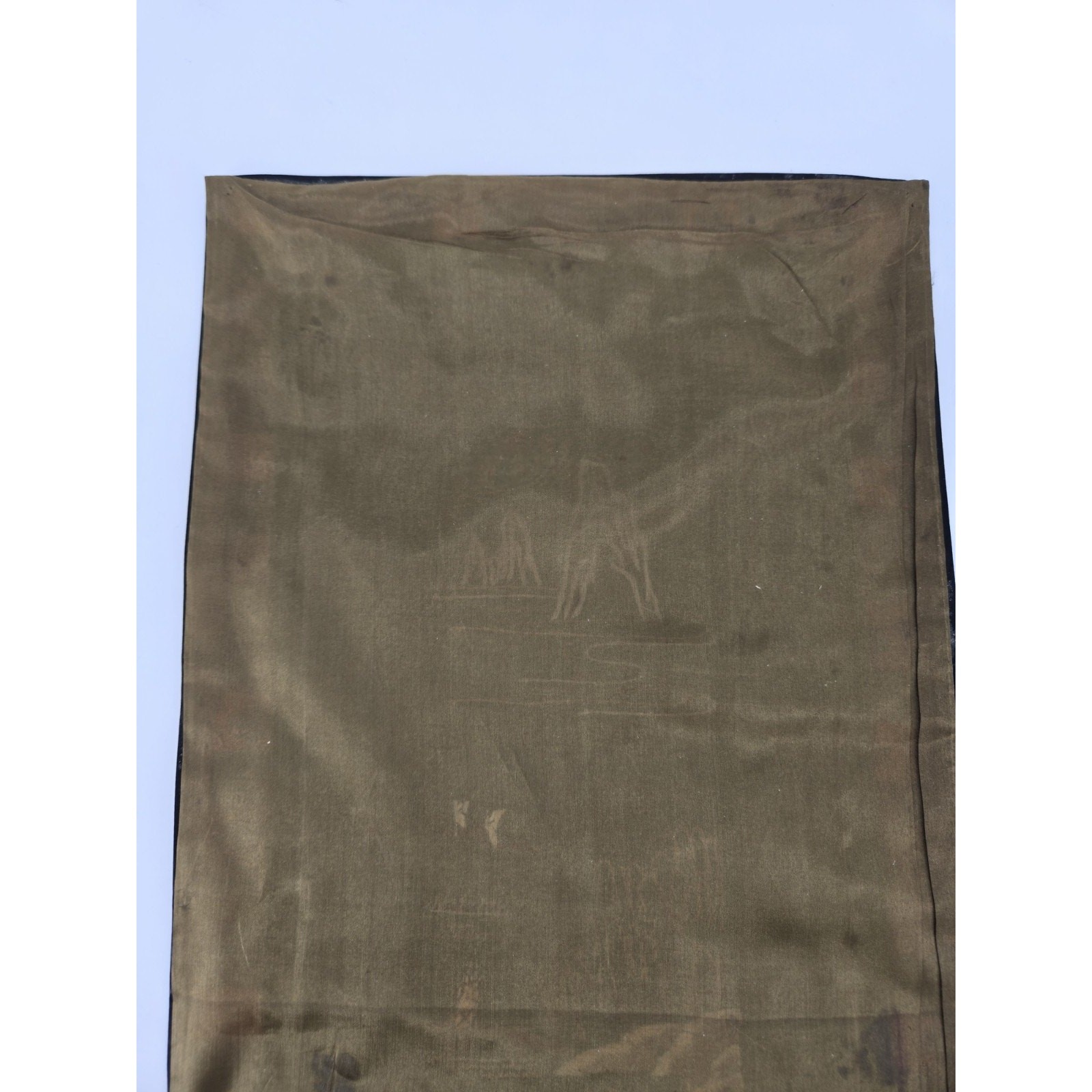 Vintage Chinese Hand Embroidered Silk Pagoda Tapestry Decorative Fabric Panel