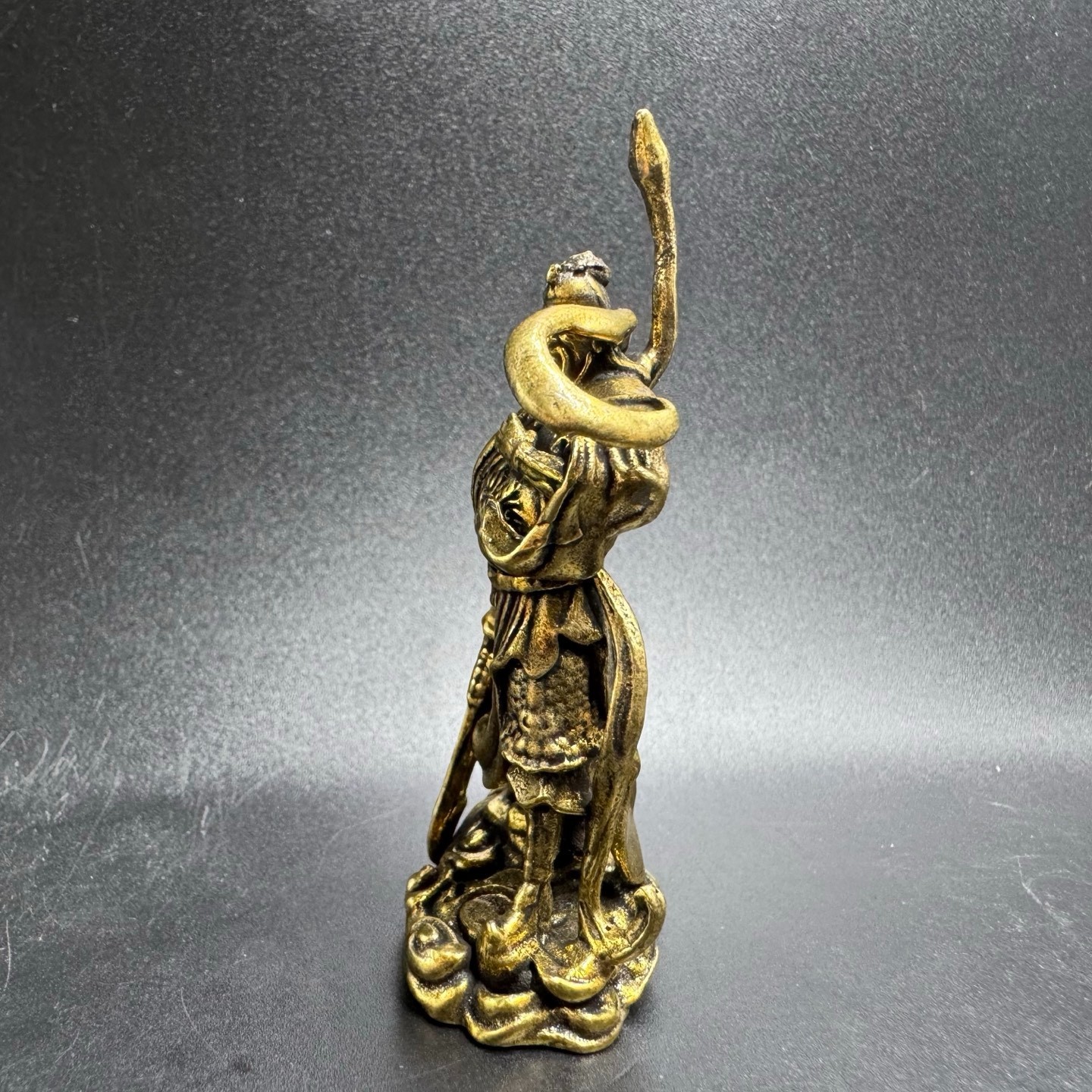 Brass Guan Gong Mini Statue God of Wealth Loyalty Feng Shui Desk Lucky Ornament