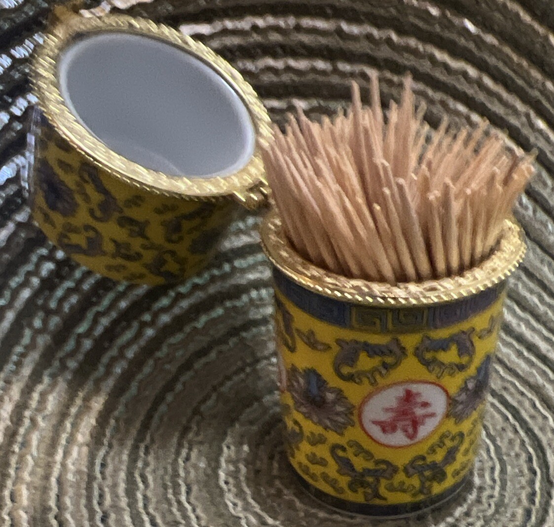 Vintage Ceramic Toothpick Holder YELLOW, FUNCTIONAL & UNIQUE/Toothpicks Included