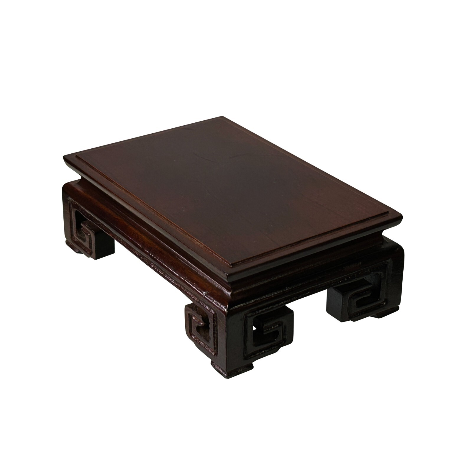 5.5″ Brown Wood Rectangular Ru Yi Scroll Leg Display Stand Riser Easel ws4148A