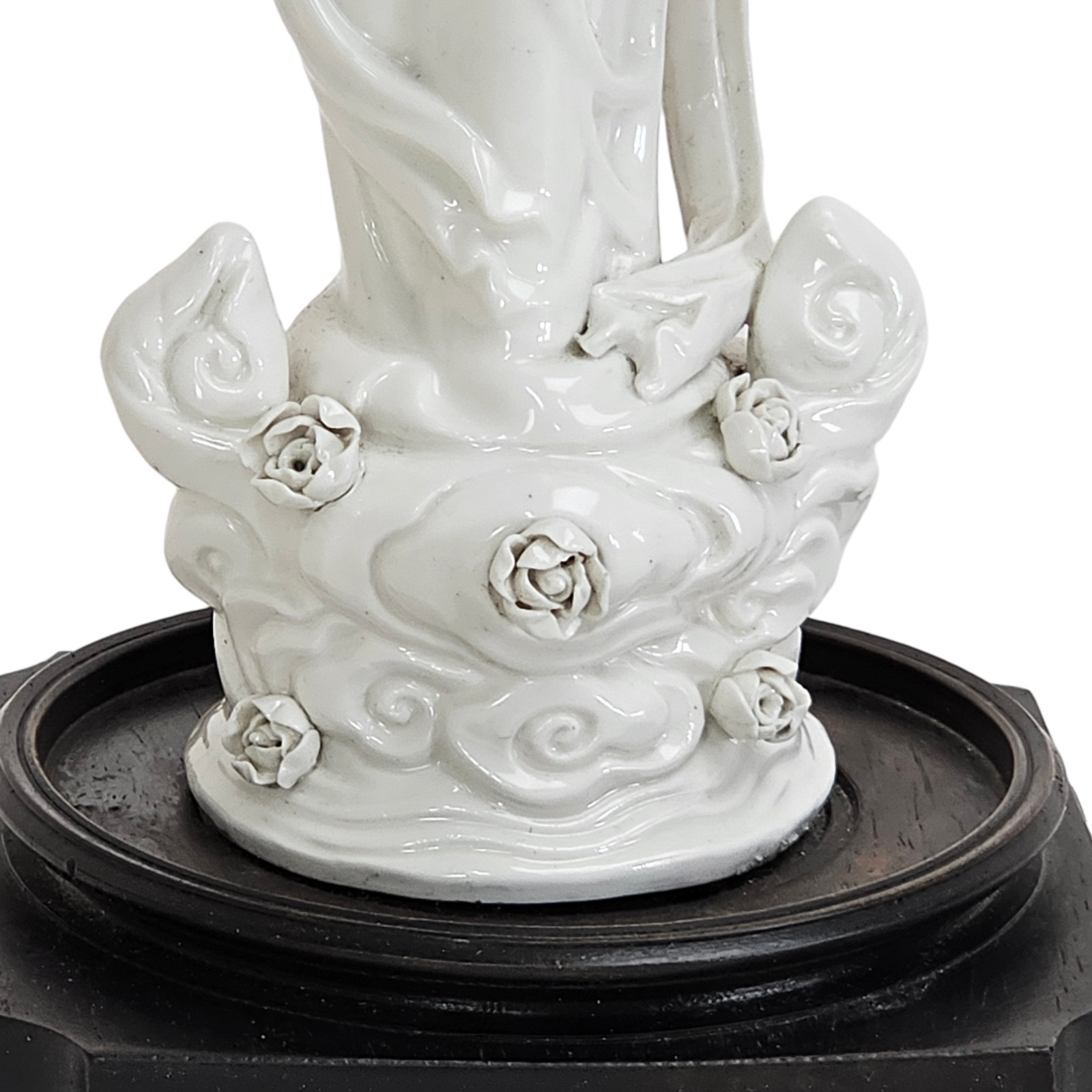 Vintage Chinese Blanc De Chine Porcelain Guanyin Kwanyin Figurine Lamp