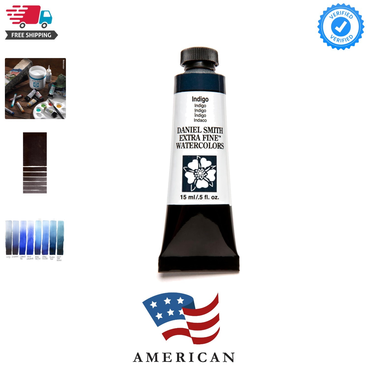 Extra Fine Watercolor 15ml Paint Tube, Indigo , 0.5 Fl Oz Pack of 1