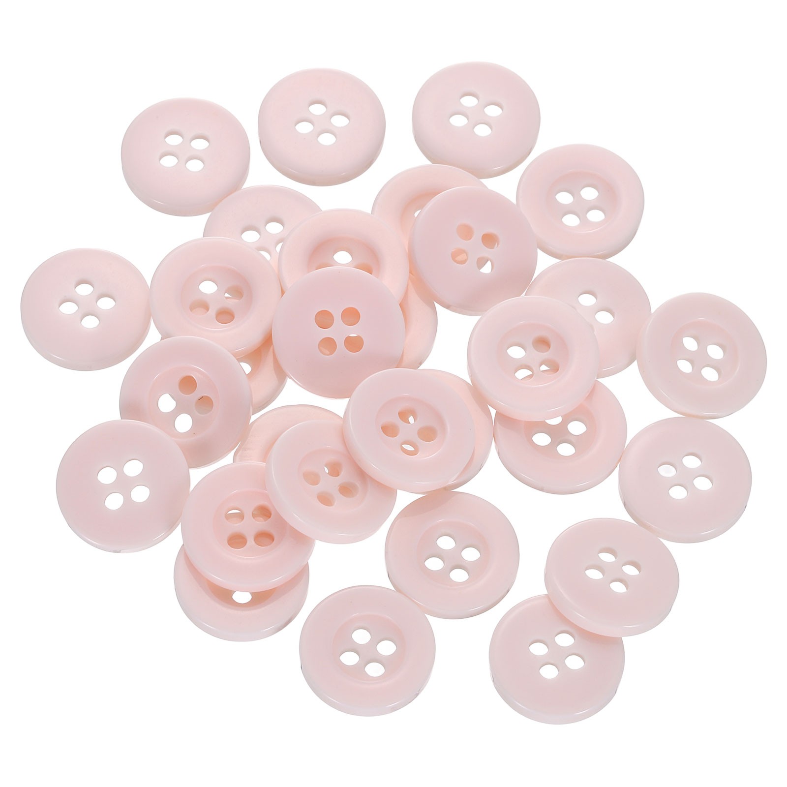 60pcs 20L Sewing Buttons 1/2″ Resin Round Flat 4-Hole Craft Buttons Pink