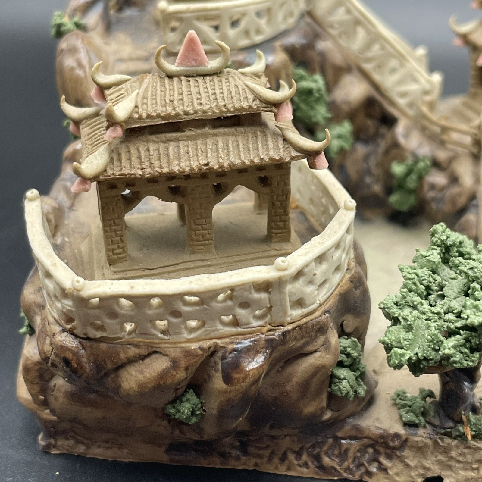 Bonsai Diorama Asian Scene- Mud/ Clay Material 5.5” x 3” x 3.25”