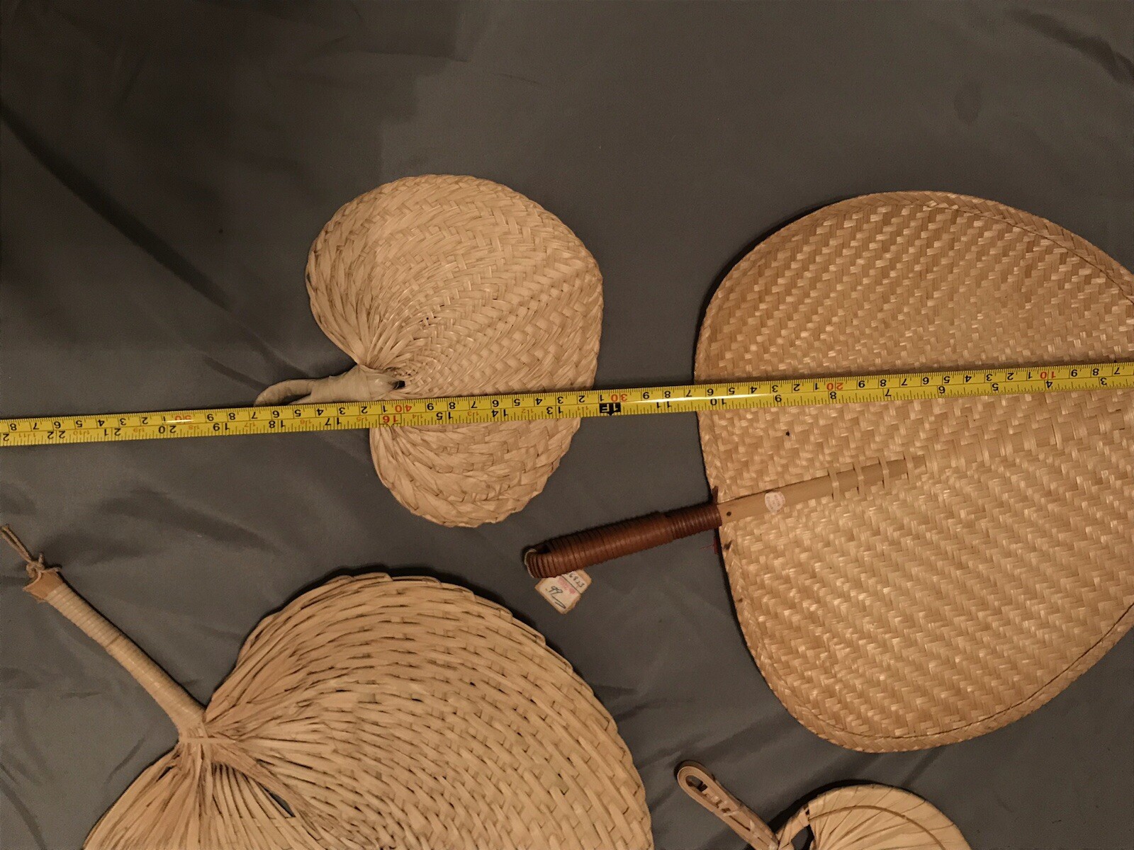 Set Of 4 Vintage Fans With Original Tags Dating From 1950s-60s From China